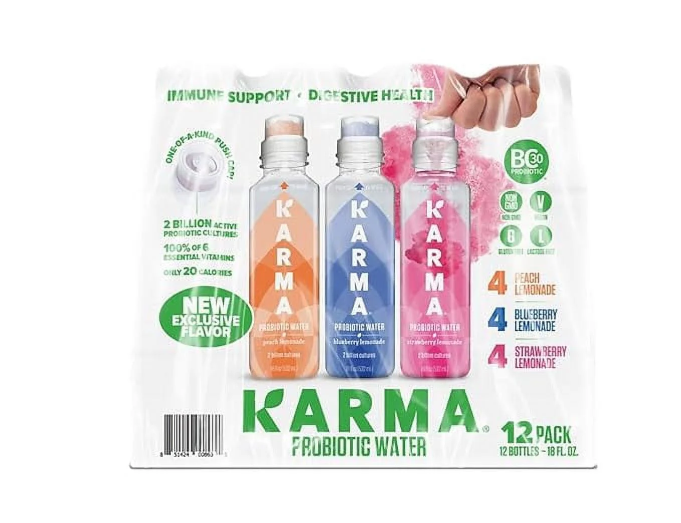 Karma Lemonade Probiotic Water Variety Pack (18 fl. oz., 12 pk.)