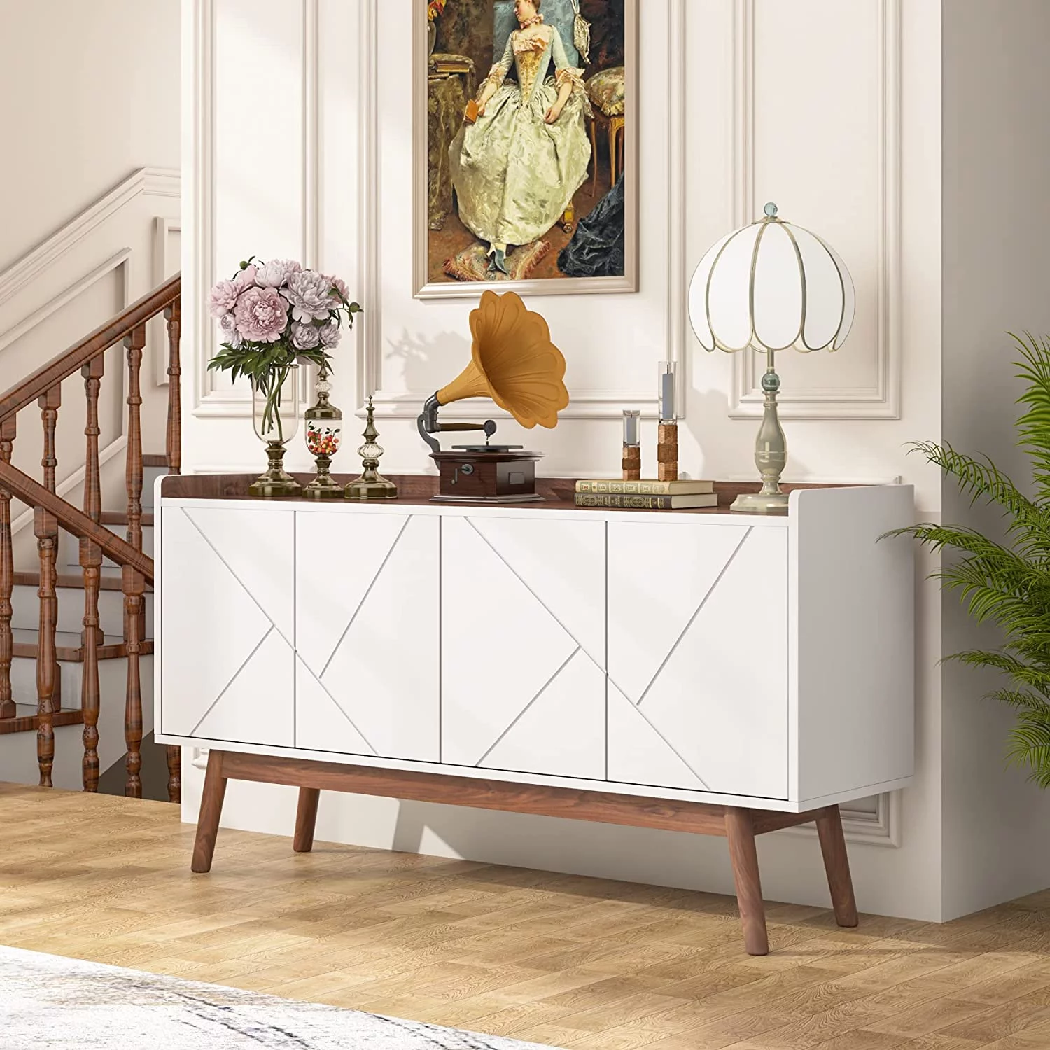 Tribesigns Buffet Cabinet with Storage, Kitchen Sideboard Buffet Table 55
