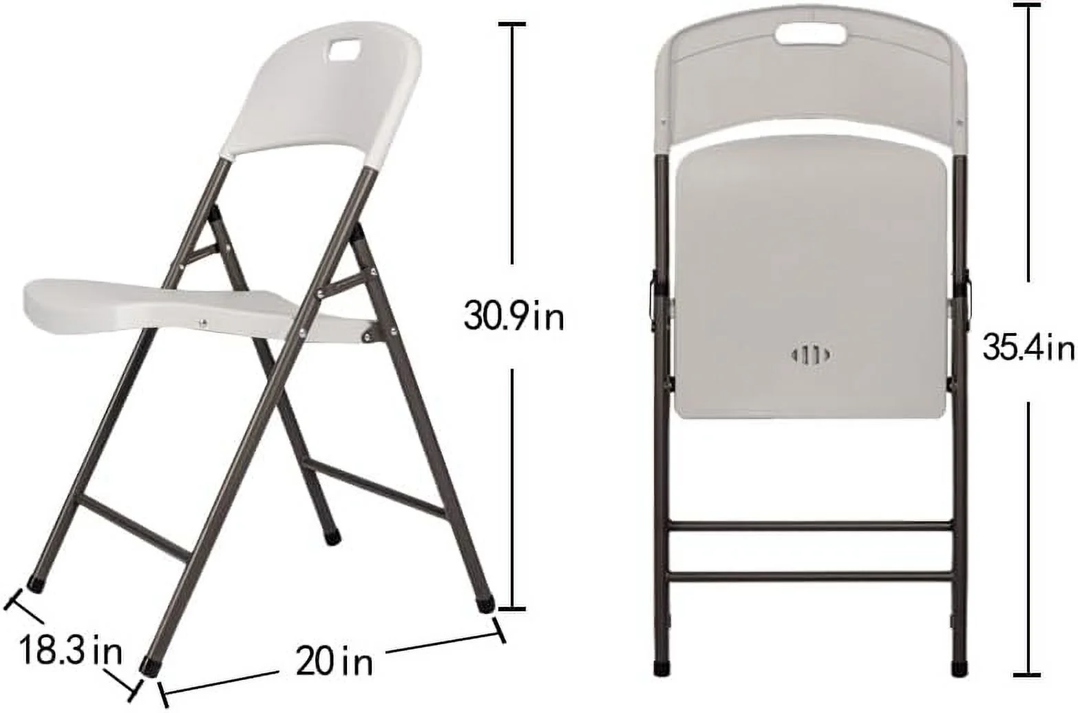YINCHEN 6-Piece Set of Folding Plastic Chairs, Steel Folding Dining Chairs, Portable Activity Chairs for Outdoor and Indoor Office Wedding Activities