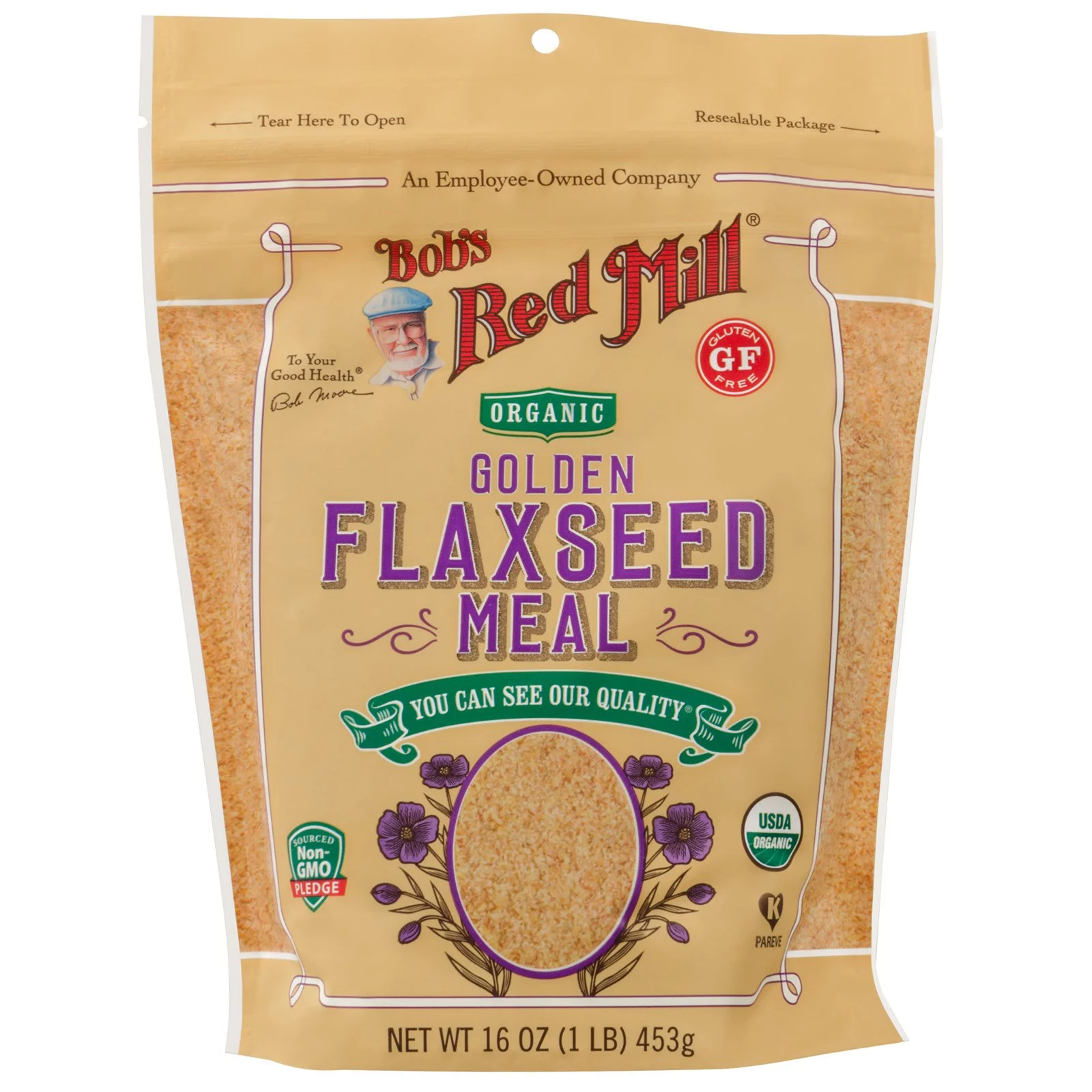 Bob's Red Mill, Organic Golden Flaxseed Meal, 16 oz (Pack of 3)