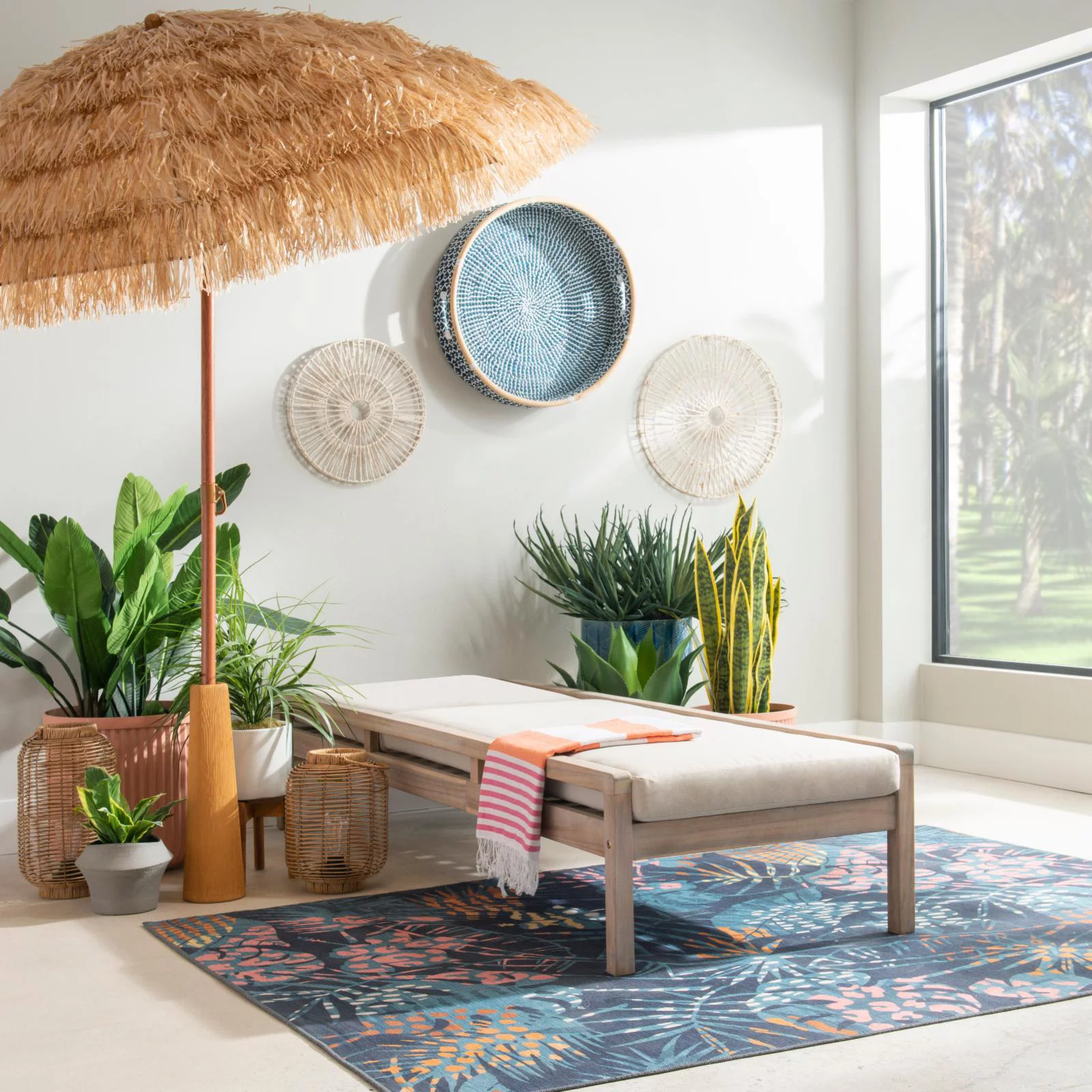 Teagon Bge Nat Single Chaise Lounger