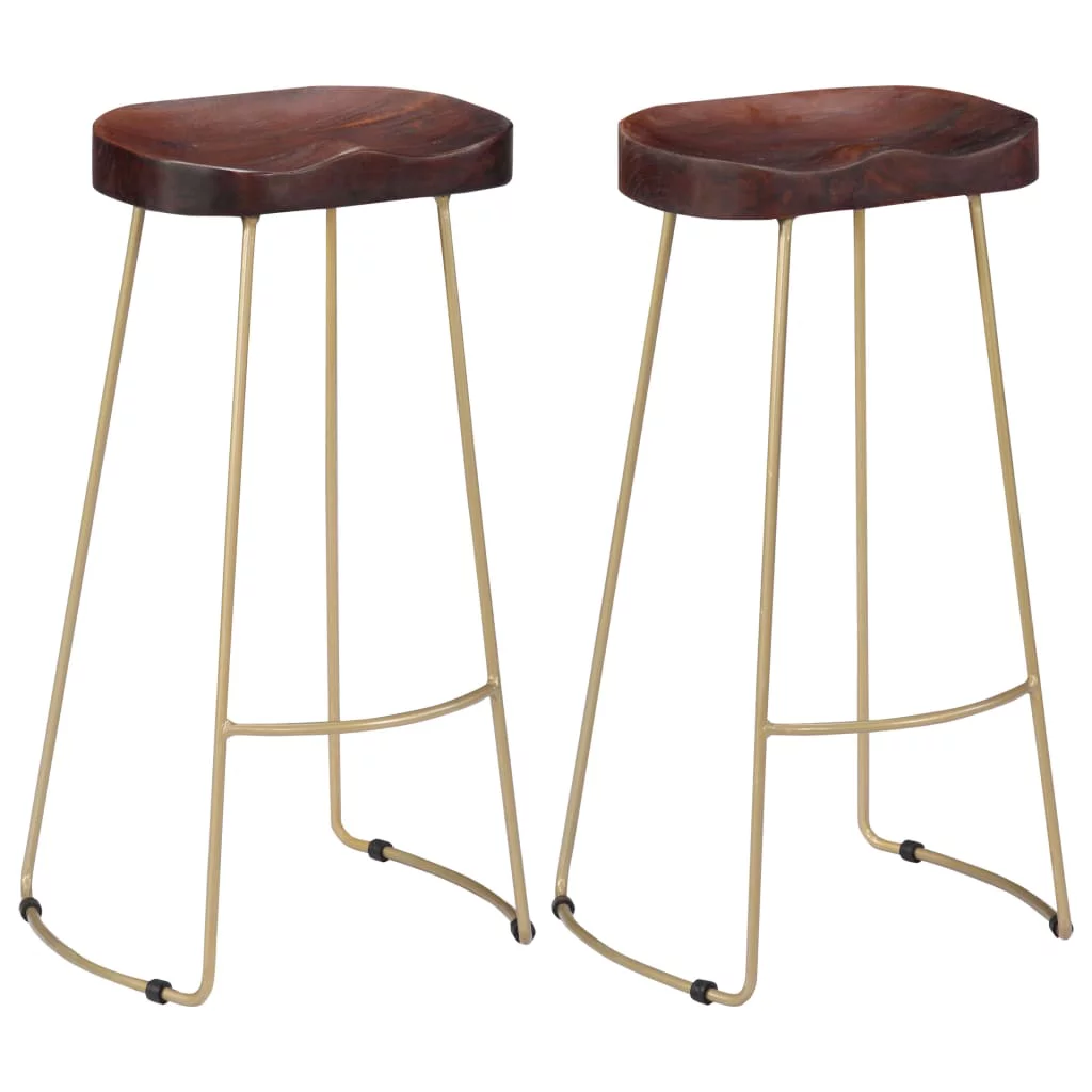 Aibecy Gavin Bar Stools 2 pcs Solid Mango Wood