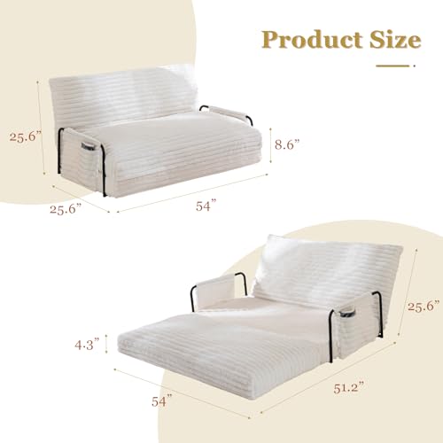 YOSHOOT Adjustable Lazy Floor Sofa, Convertible Bean Bag Sofa Bed Couch, 5-Position Foldable Sleeper Chair with Armrest, Versatile Floor Seating Sofa for Reading Gaming, Beige