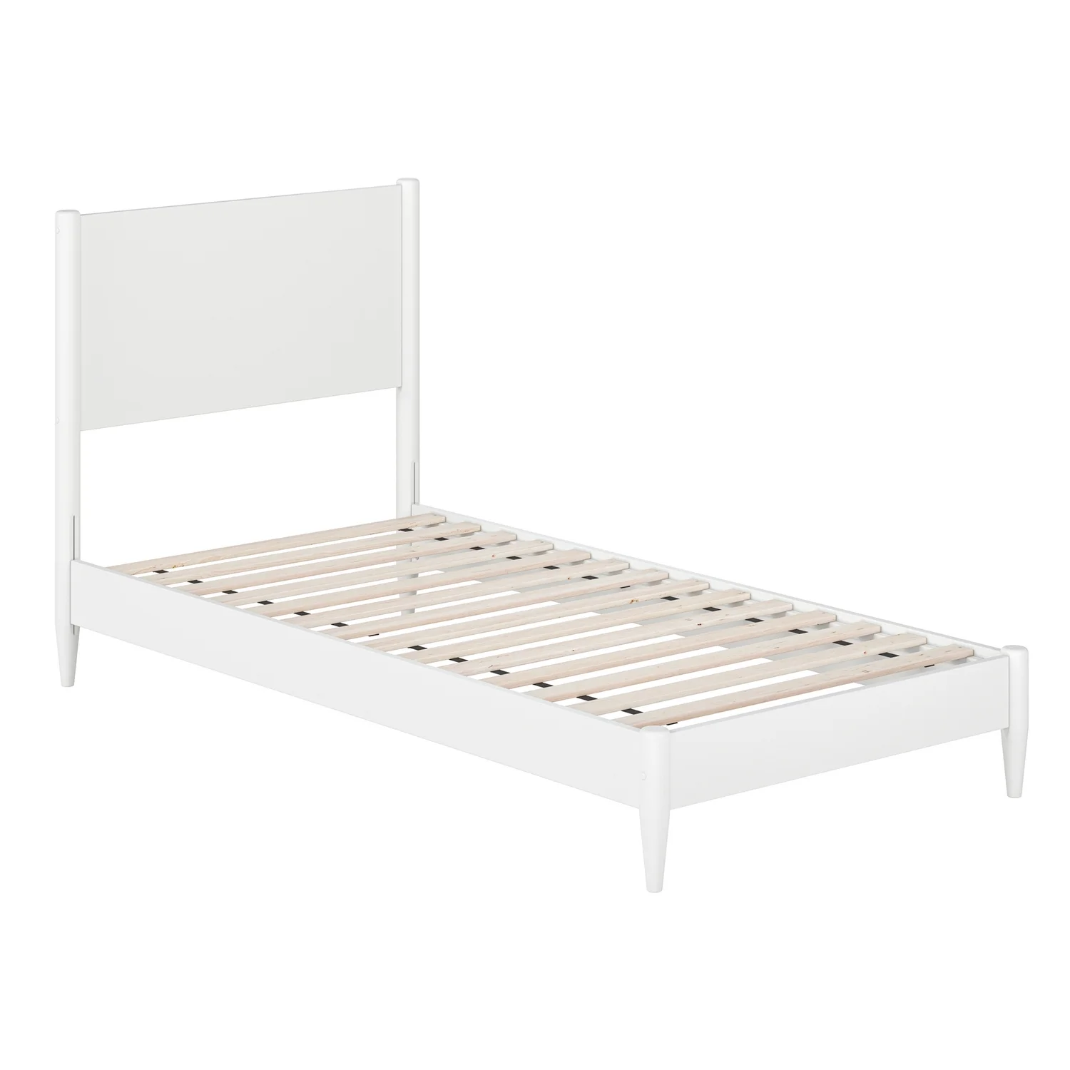 Pasadena Twin XL Wood Low Profile Platform Bed in White