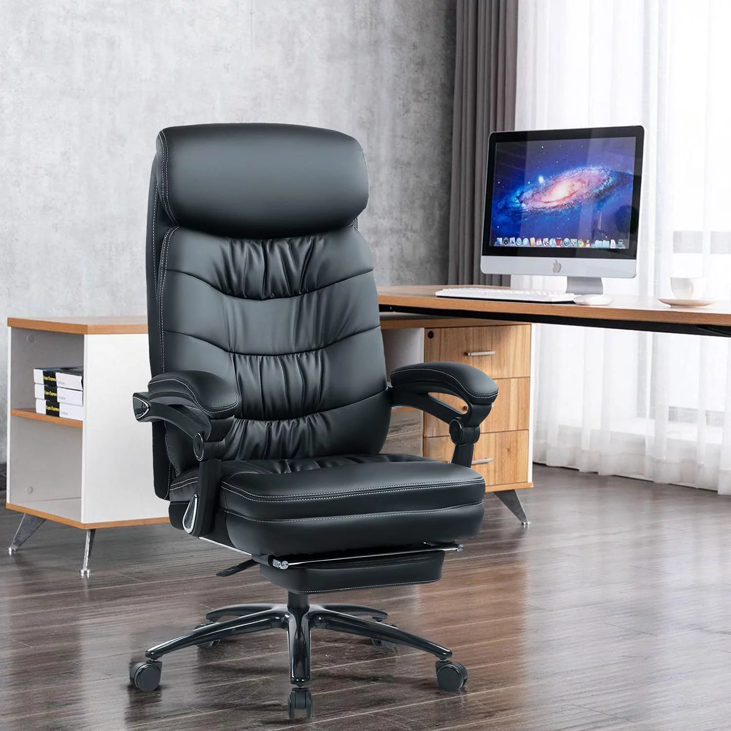 Managerial and Executive Chair with Foot Rest, 400lbs Big and Tall Office Chair with Reclining Function,Office Chair for Heavy People,Oversized Office Chair Home Office Chair