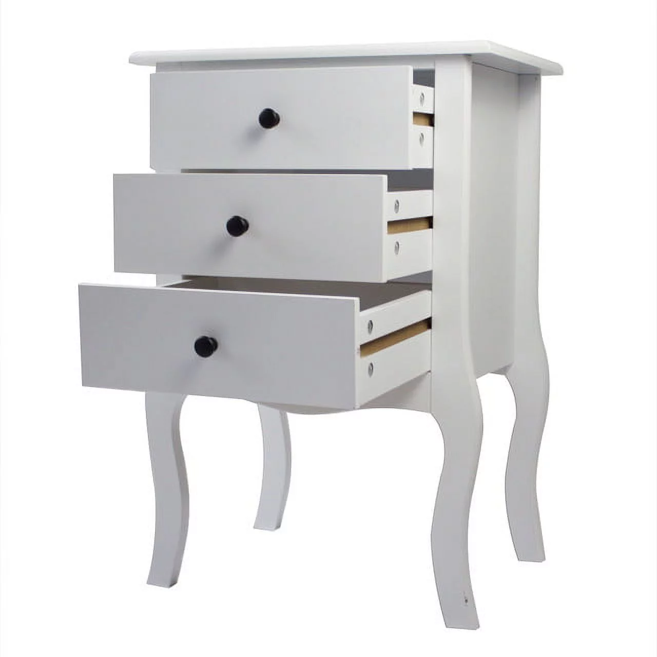 Nightstand with 3 Drawers, Narrow Night Stands for Bedrooms, Modern European Bedside Table for Small Spaces, Kids Room, Living Room, 18.9 x 13.4 x 27.6 in