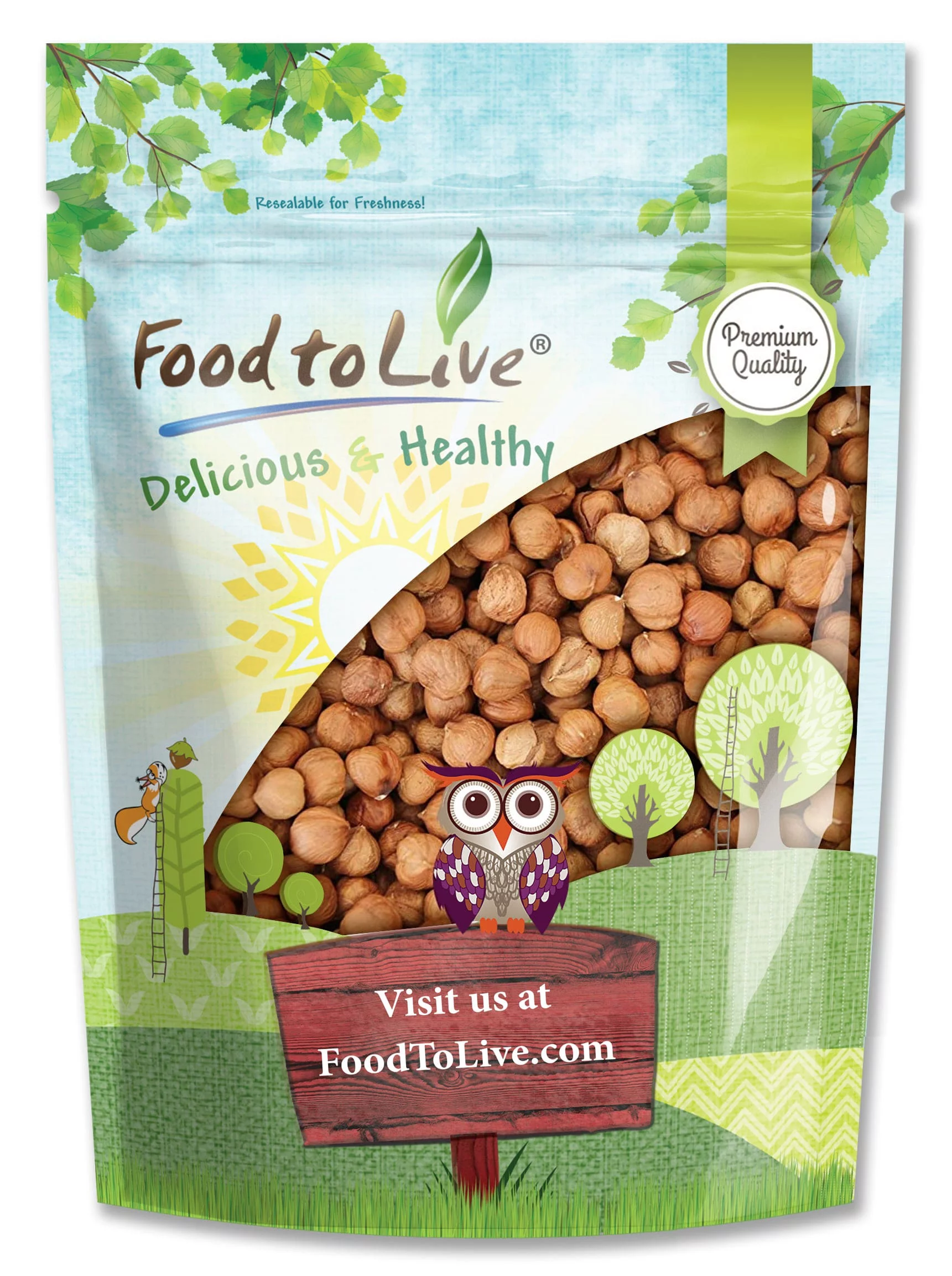 Food to Live, Raw Hazelnuts, 2 Pounds, Kosher