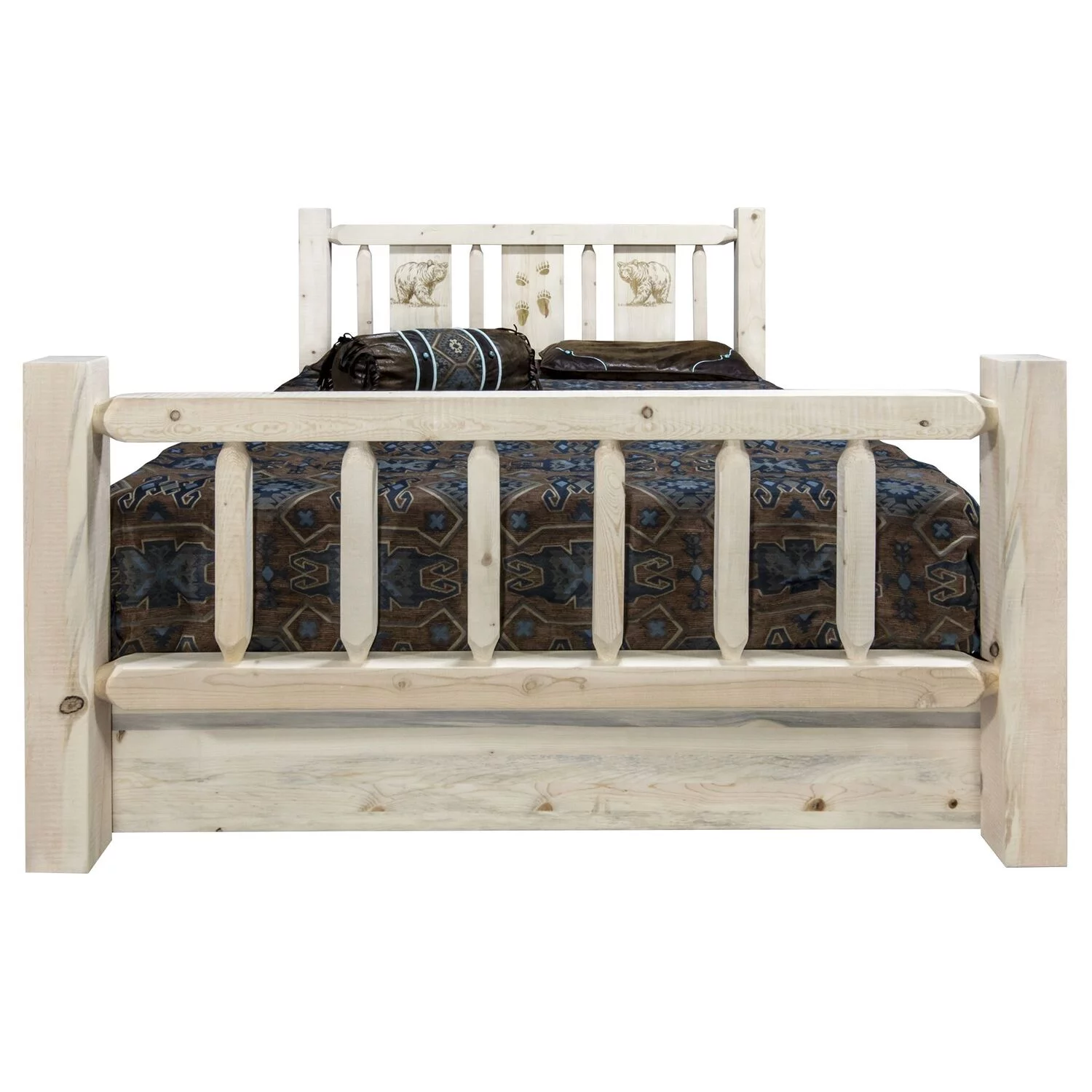 Montana Woodworks Homestead Handcrafted Solid Wood Twin Storage Bed in Natural