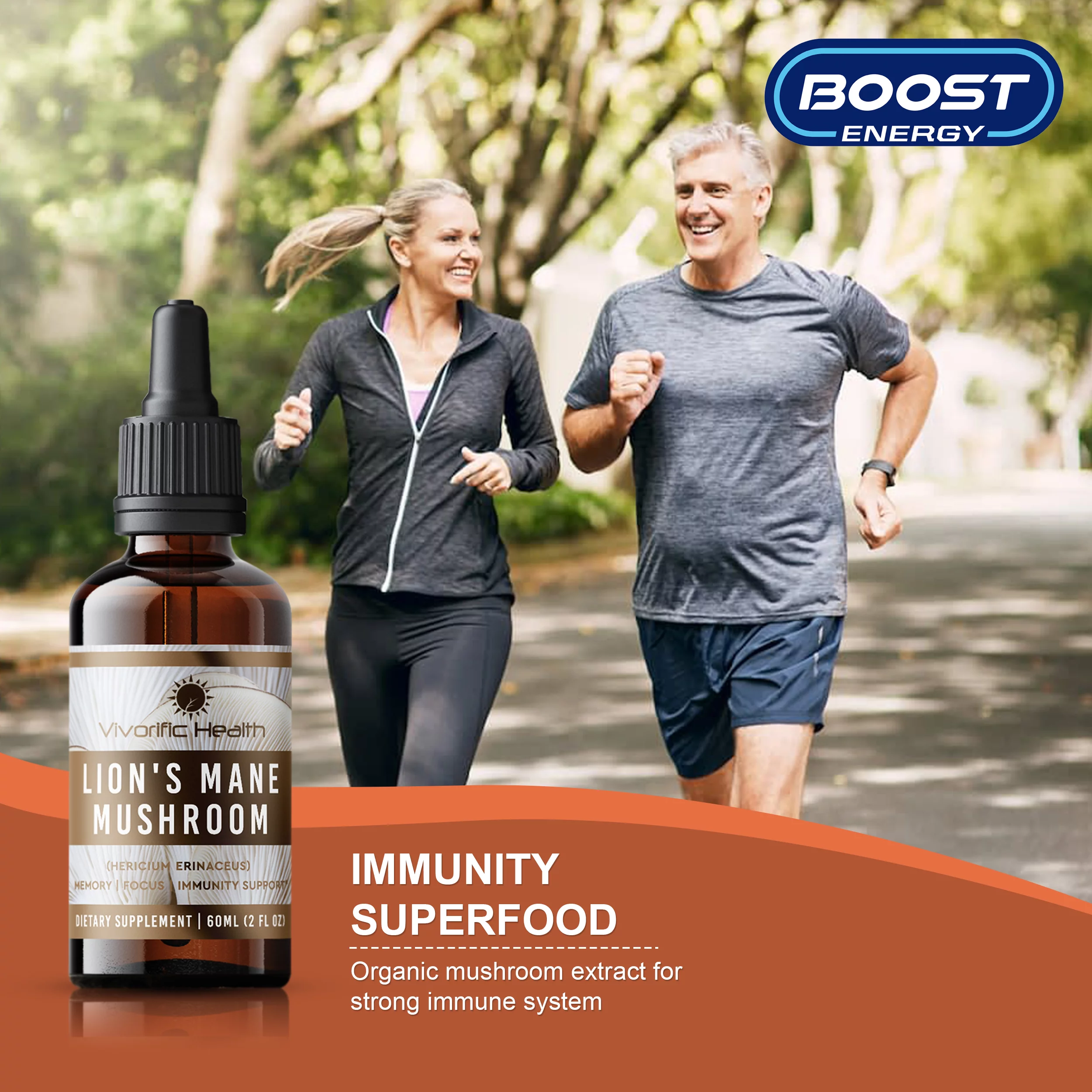 Vivorific Health Lion's Mane Mushroom Supplement Tincture | Alcohol Free Brain and Memory Drops | Mental Clarity, Focus and Memory Support 2 fl. Oz (95 Servings)