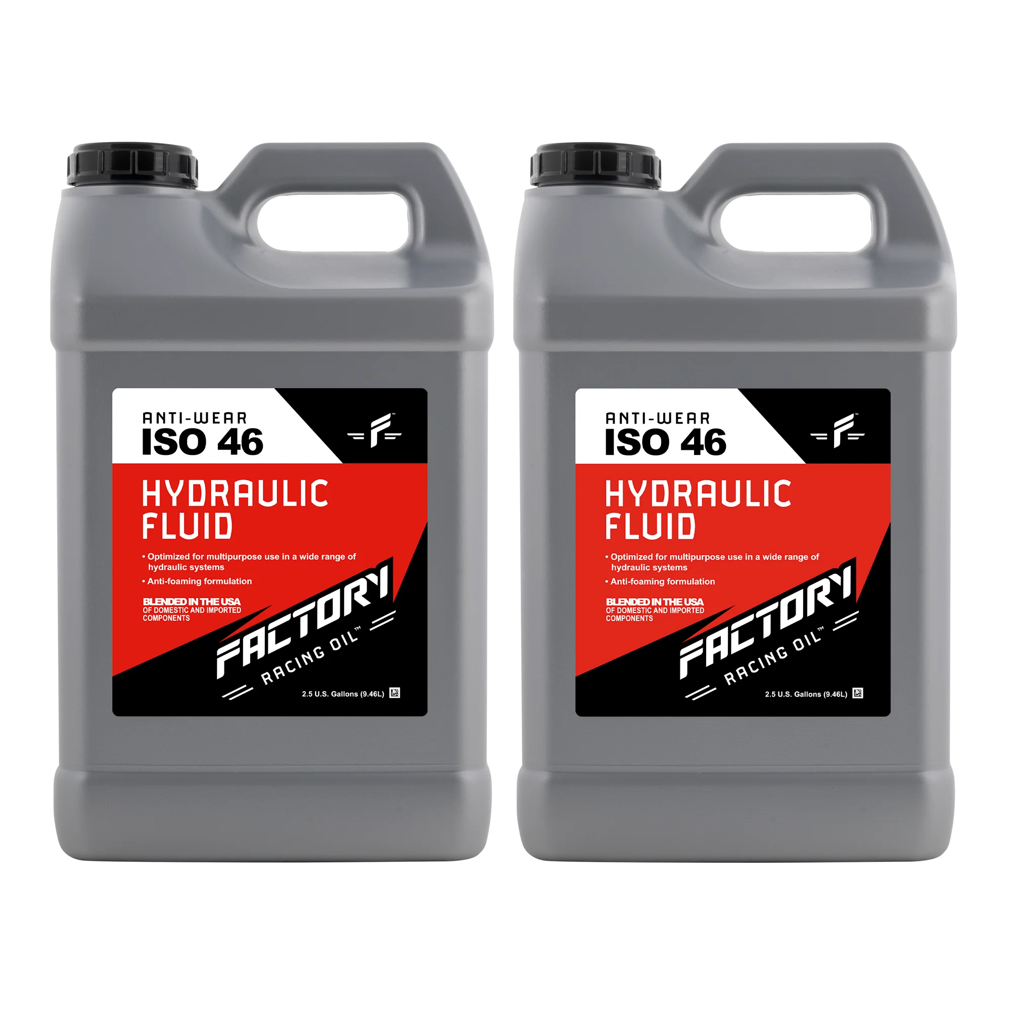 Factory Racing Oil 214803 Twin Pack Anti-Wear ISO 46 Hydraulic Fluid - 5 Gallons (2x2.5 Gal bottles)
