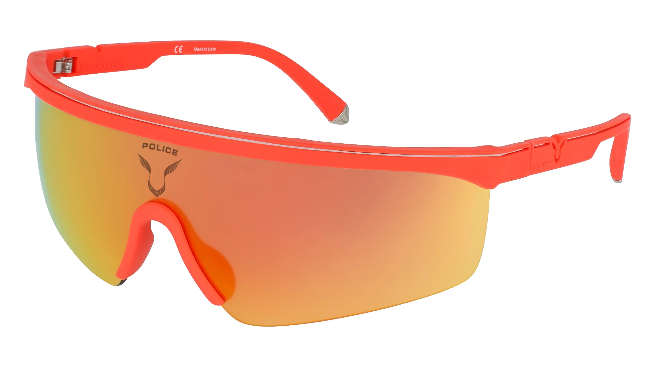 SUNGLASSES - POLARIZED FASHION SUN GLASSES  POLICE  ORANGE  MEN  SPLA2807FB