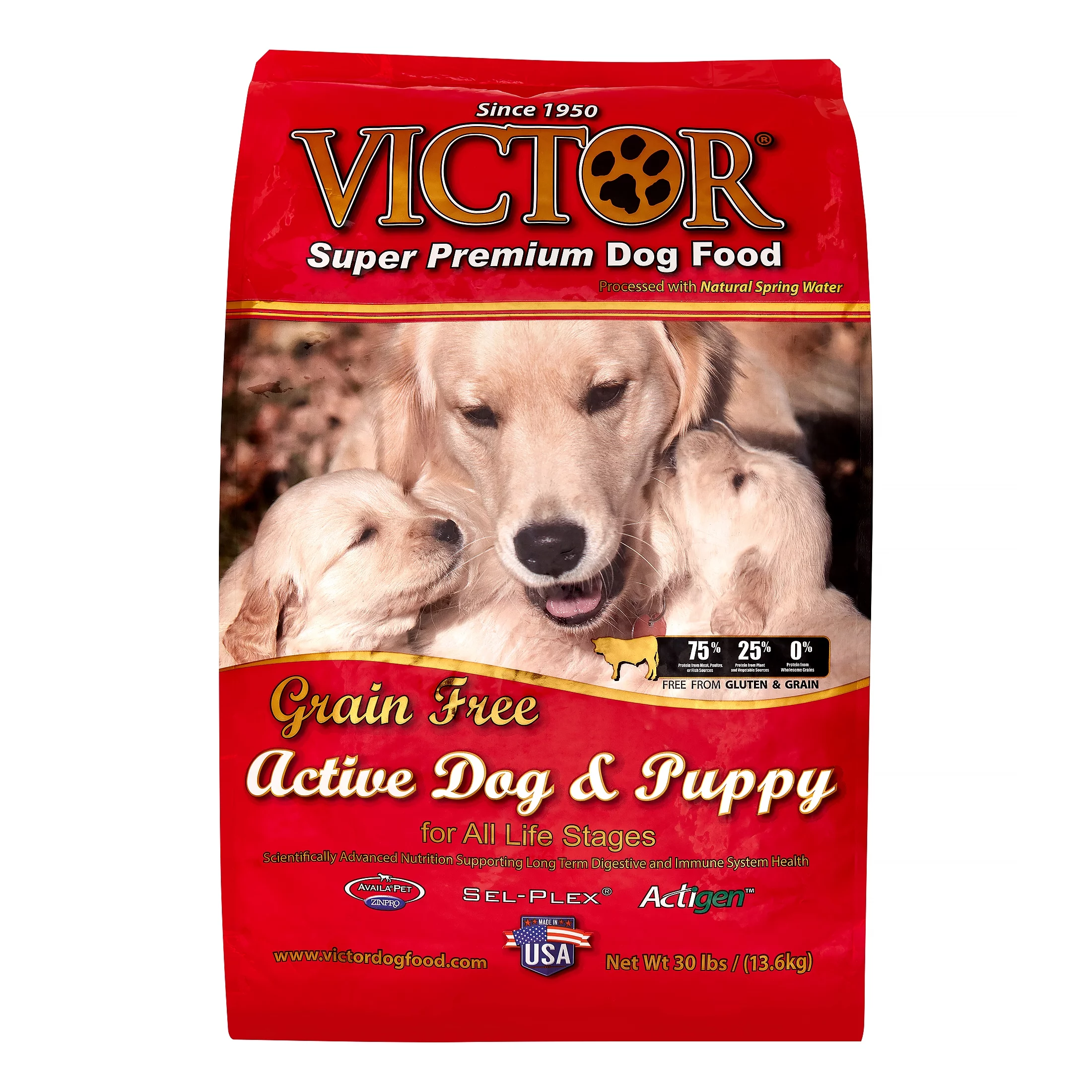 Victor Grain-Free Active Dog & Puppy Formula Dry Dog Food, 30 lb