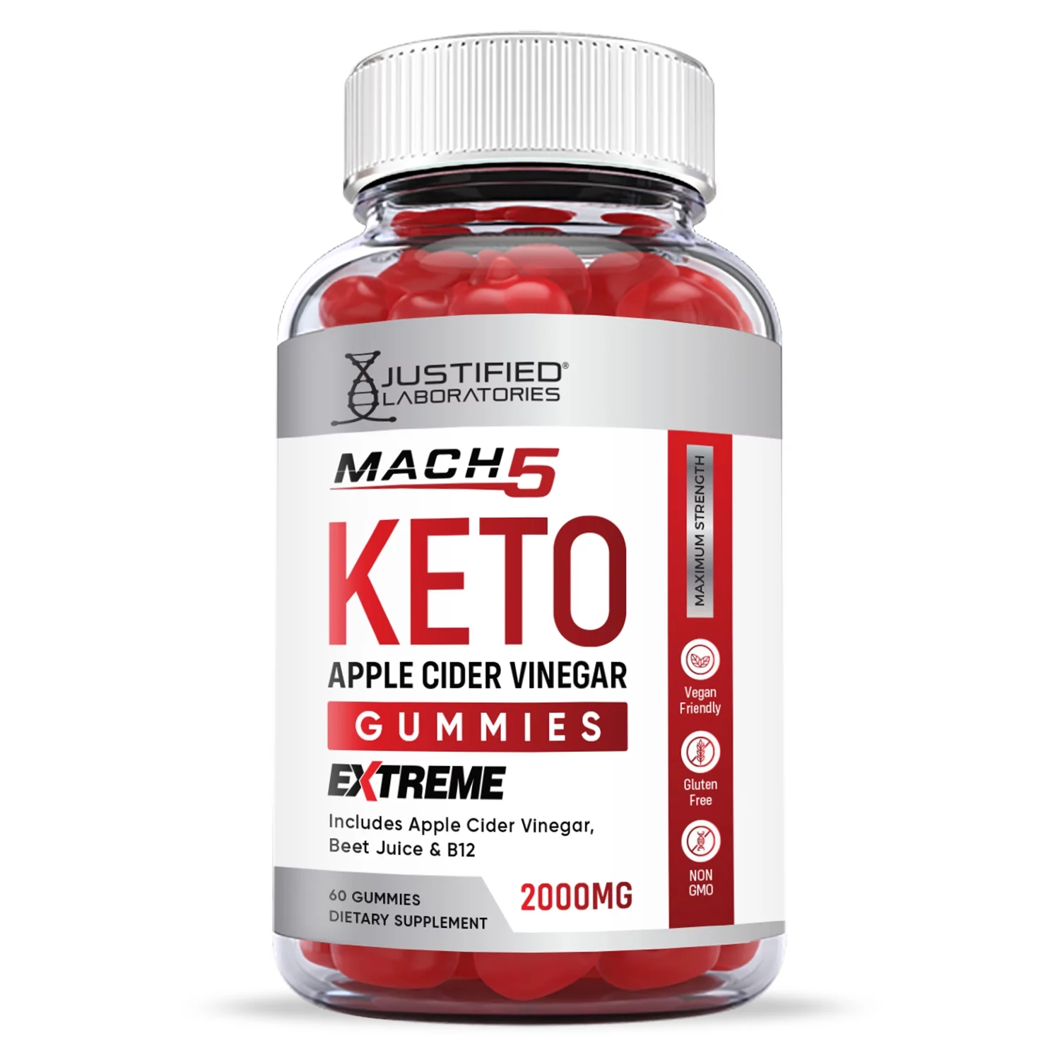 (5 Pack) Mach 5 Keto Extreme ACV Gummies 2000mg Dietary Supplement 300 Gummys