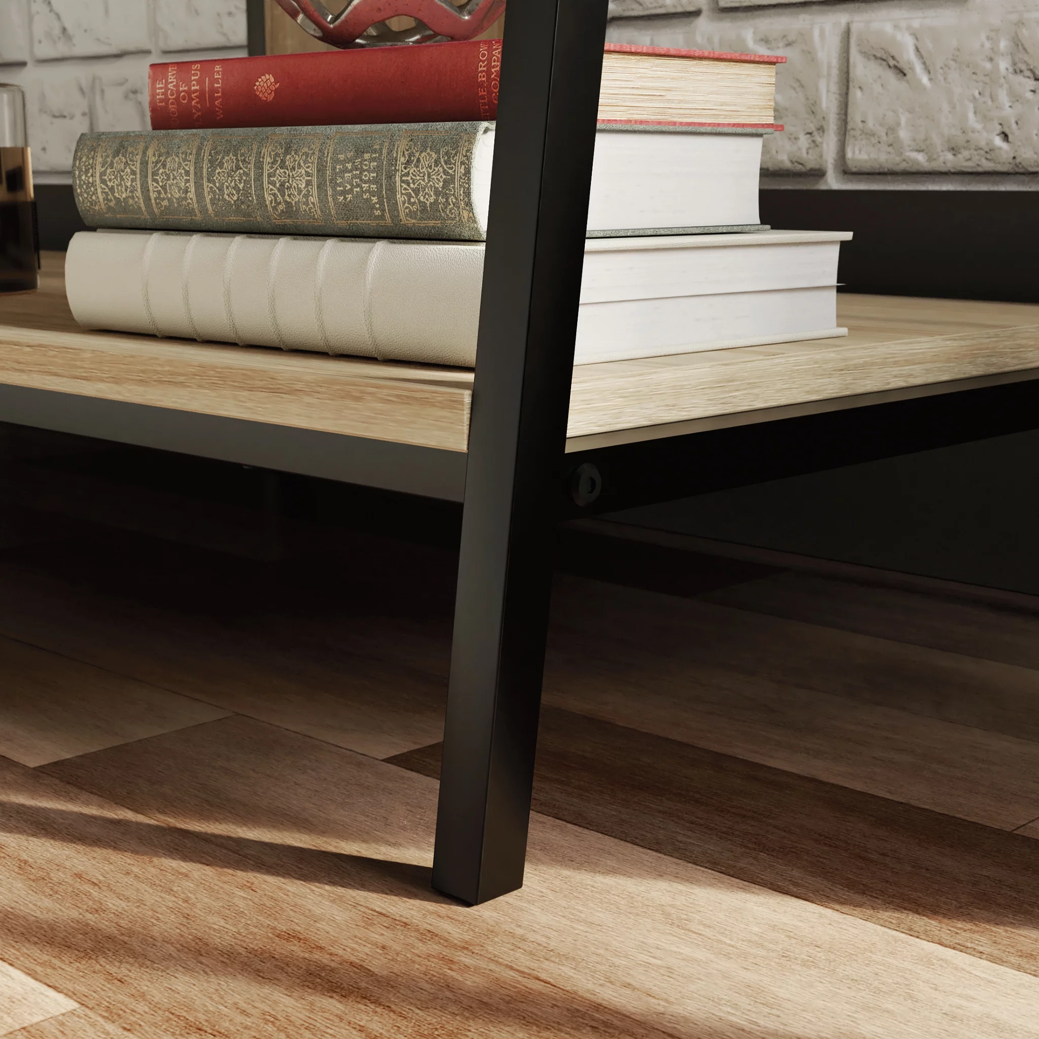 Sauder North Avenue Wood & Metal 2-Shelf TV Stand with Mount for TVs up to 50