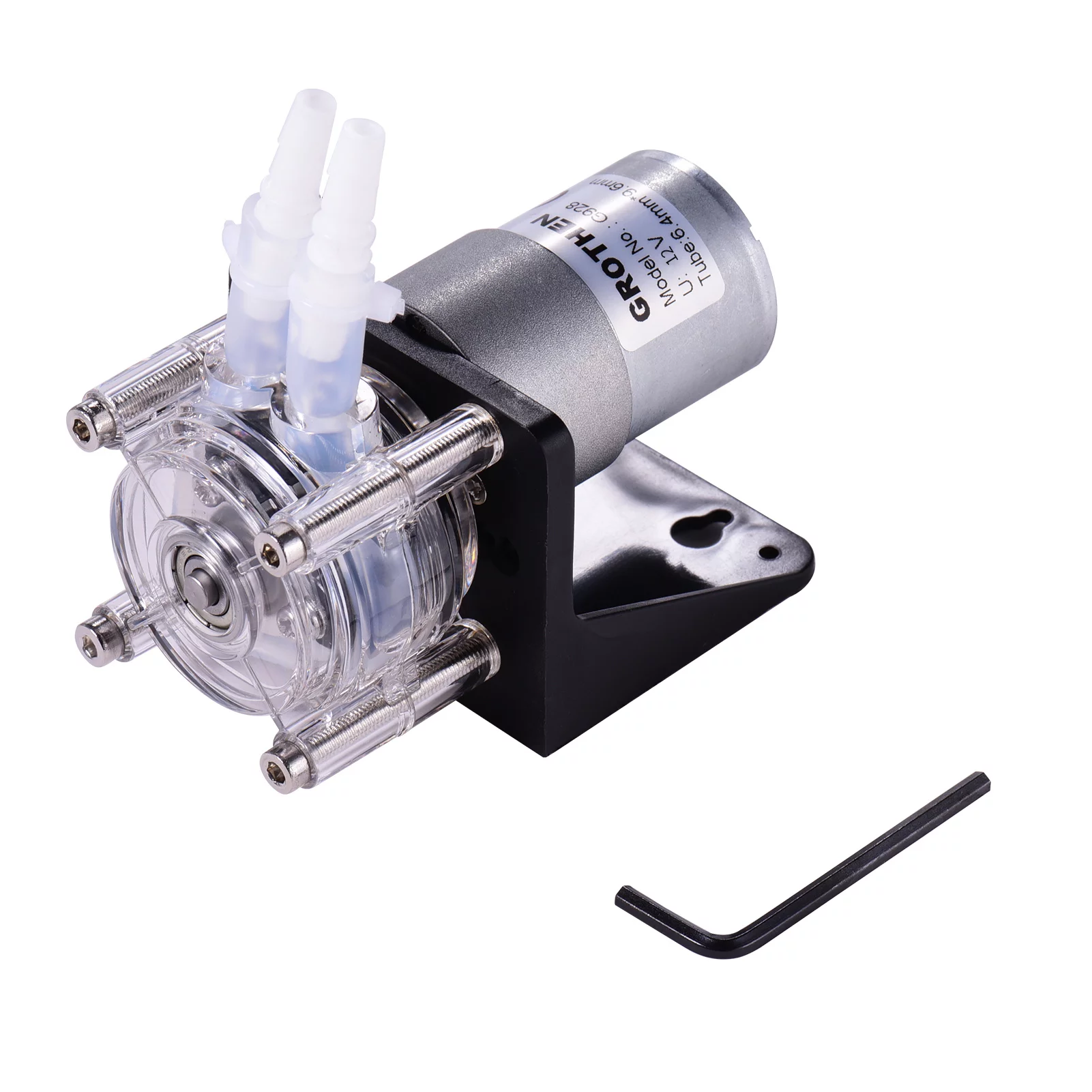 Dosing System GROTHEN DC 12V Peristaltic Pump with Silicone Tubing High Water Liquid Pump Dosing Vacuum Pump Self-Priming -Corrosion Adjustable for DIY Aquarium Lab Chemical Analysis Dosing Additive