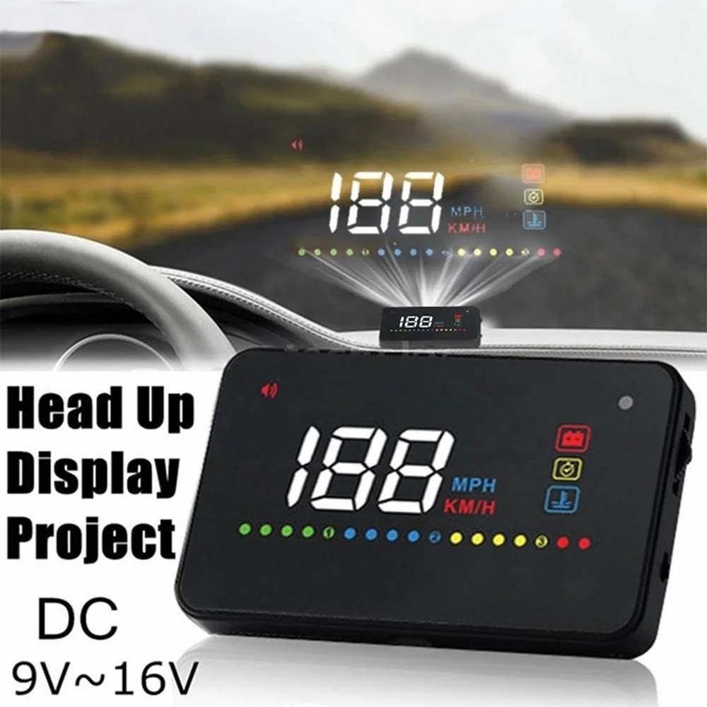 2019 New 3.5Inch HUD Projector Head Up Display Speed Warning Fuel OBD II Speedometer KM/H Display System Car Electronics