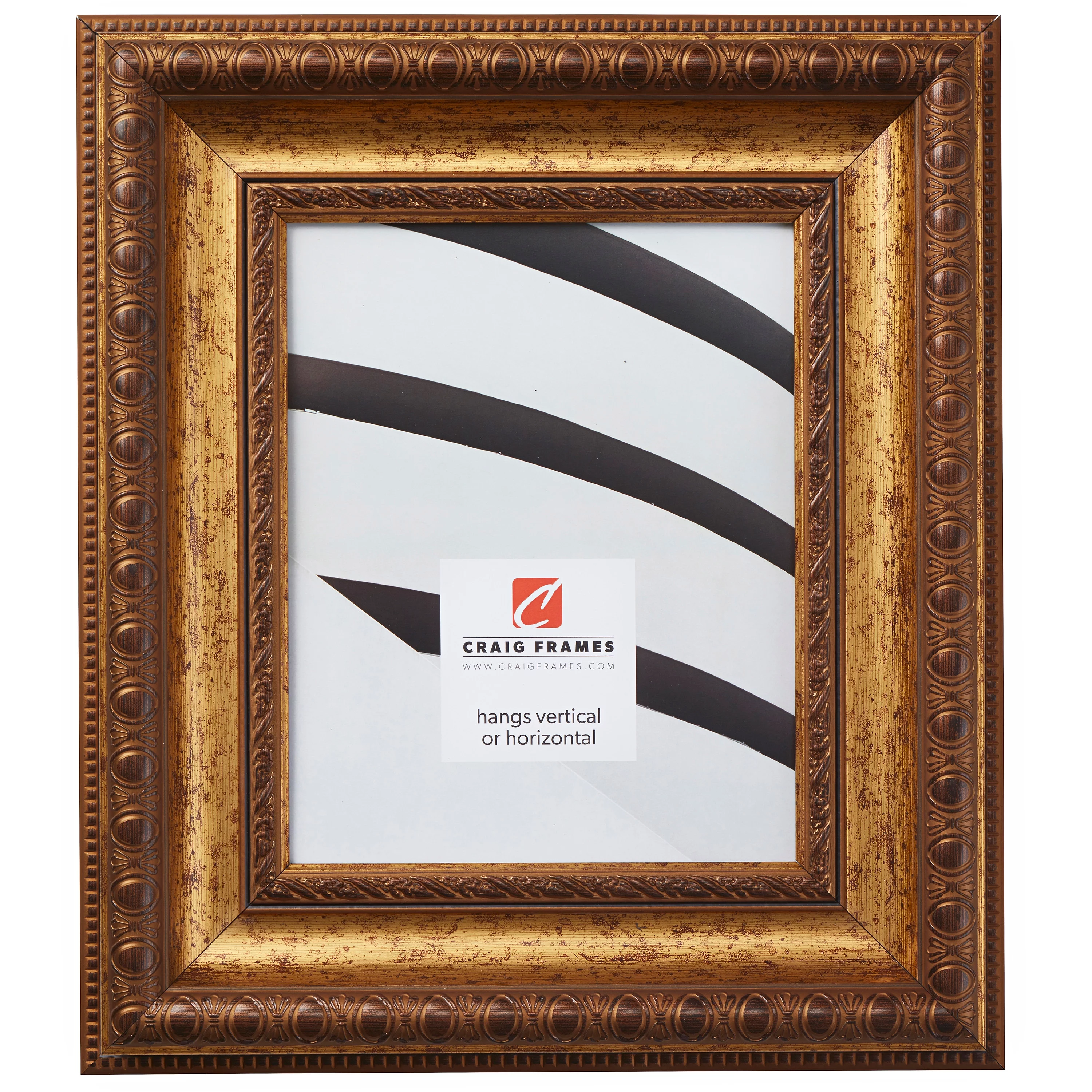 Craig Frames Arqadia Gothic, 16x24 inch Picture Frame, Aged Gold