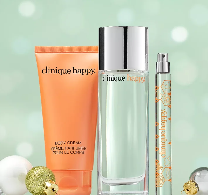 Clinique Perfectly Happy Perfume Spray 3pcs Valued Gift Set New in Box