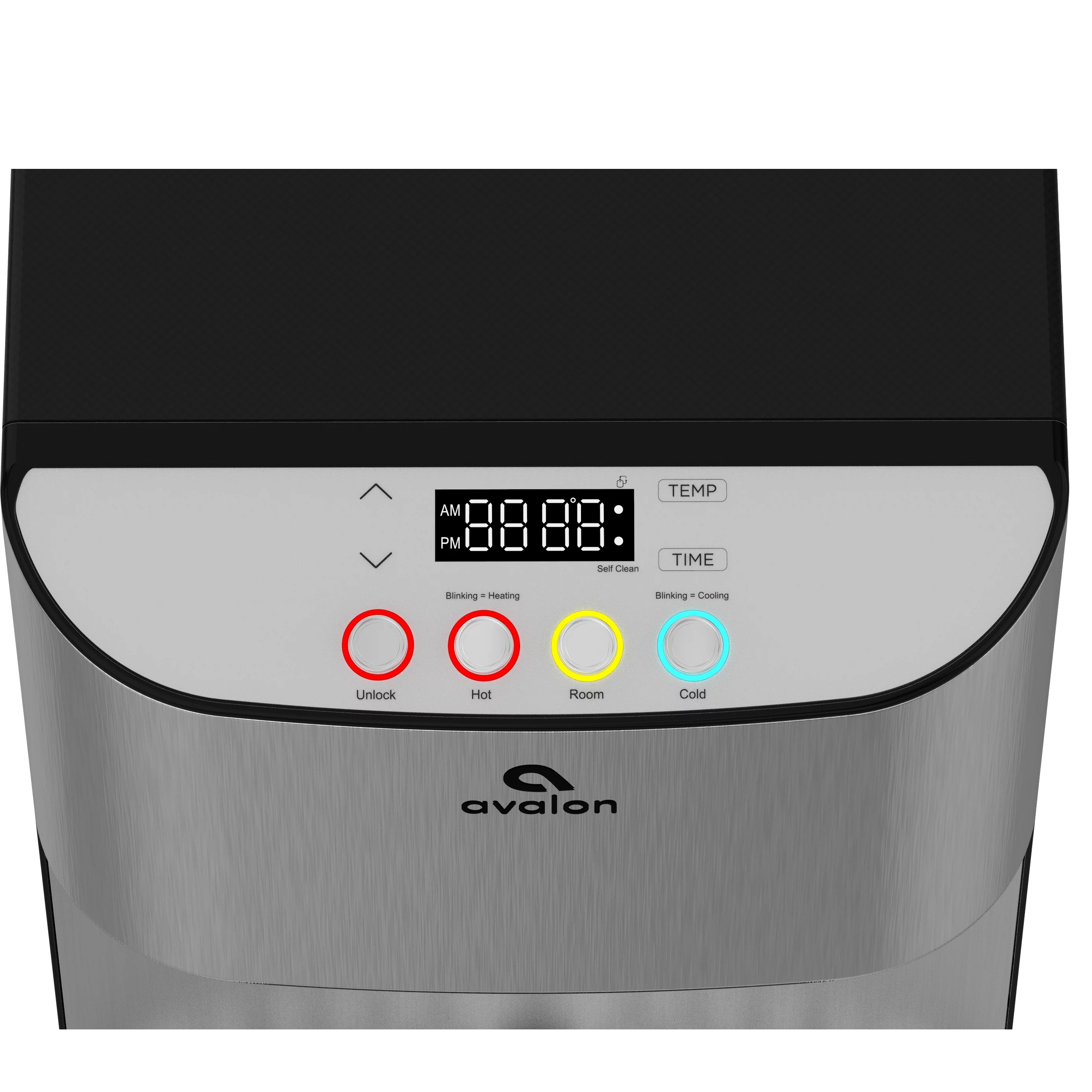 Avalon Electronic Bottom Loading Water  Water Dispenser - 3 Temperatures, Hot, Cool & Cold, Digital Clock with Temperature Control, Durable Stainless Steel Cabinet, Self Cleaning, Stainless Steel