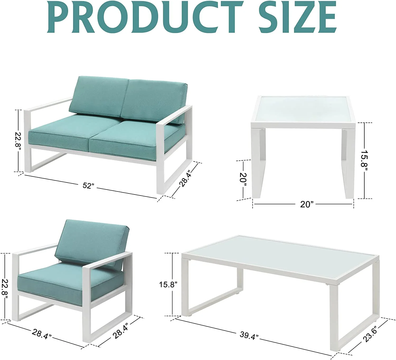 Popular Aluminum Patio Furniture Set  8 Pieces Outdoor Conversation Set All-Weather Modern Metal Couch Outdoor Sectional Sofa with Ottomans and Coffee Table (Grey)