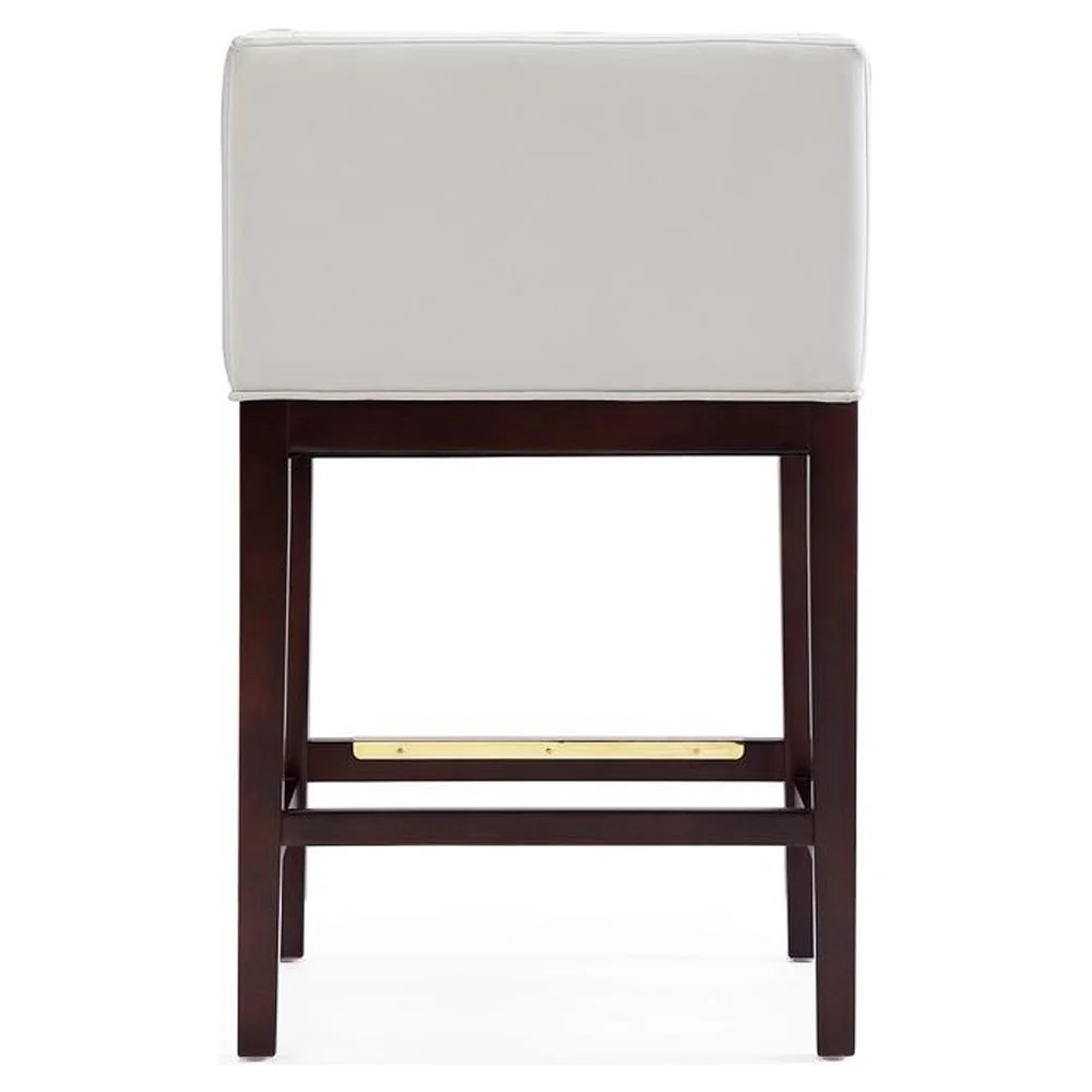 Kingsley 34 in. Ivory and Dark Walnut Beech Wood Counter Height Bar Stool (Set of 3)