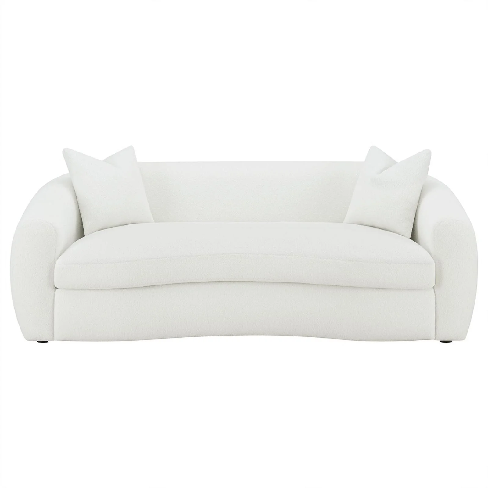 Pemberly Row Modern Fabric Upholstered Tight Back Sofa White