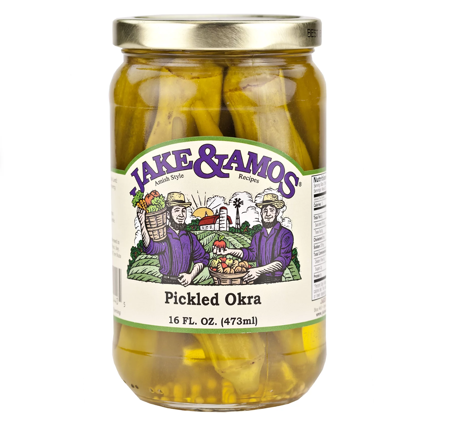 Jake & Amos Pickled Okra, 2-Pack 16 oz. Jars