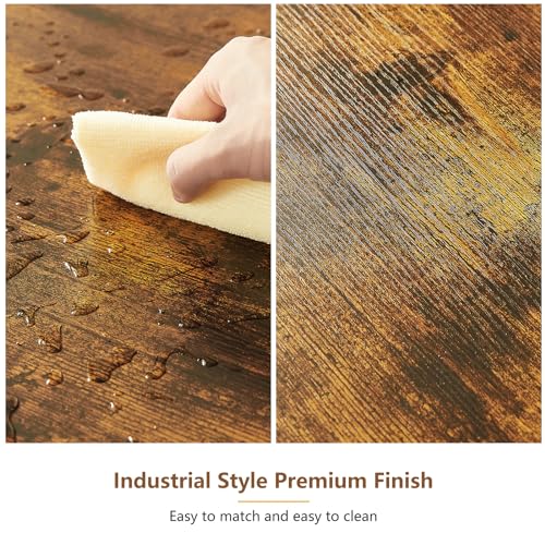 Tatub Bar Table with Stools Set of 2, Industrial 3 Piece Counter Height Small Dining Sofa Table and Chairs Set of 2, Brown