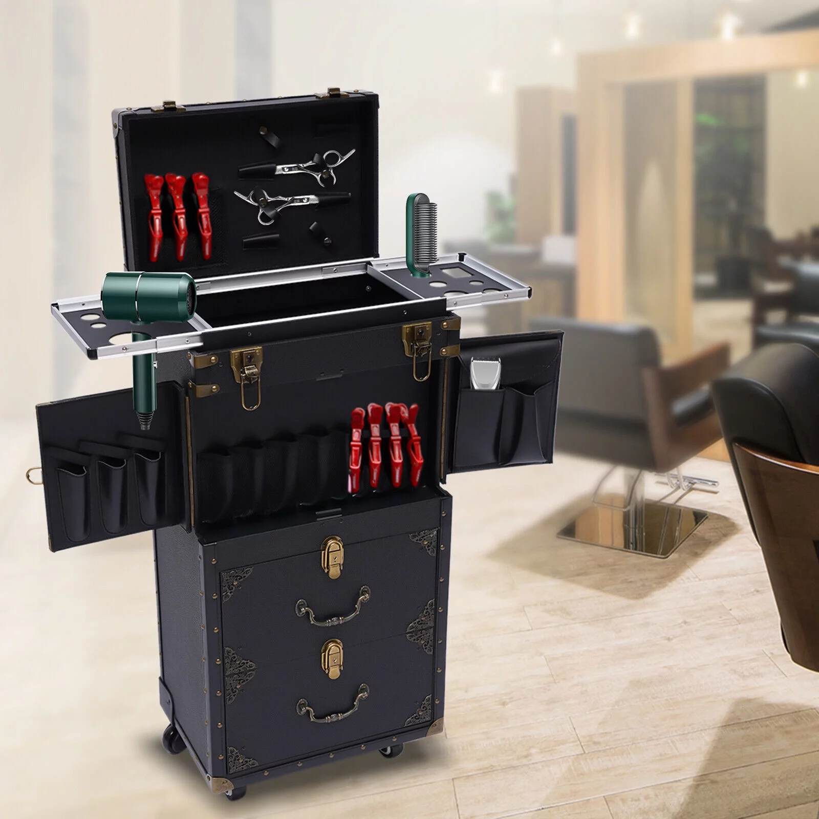 Salon Rolling Cart Trolley Spa Beauty Hairdressing Barber Tool Organizer