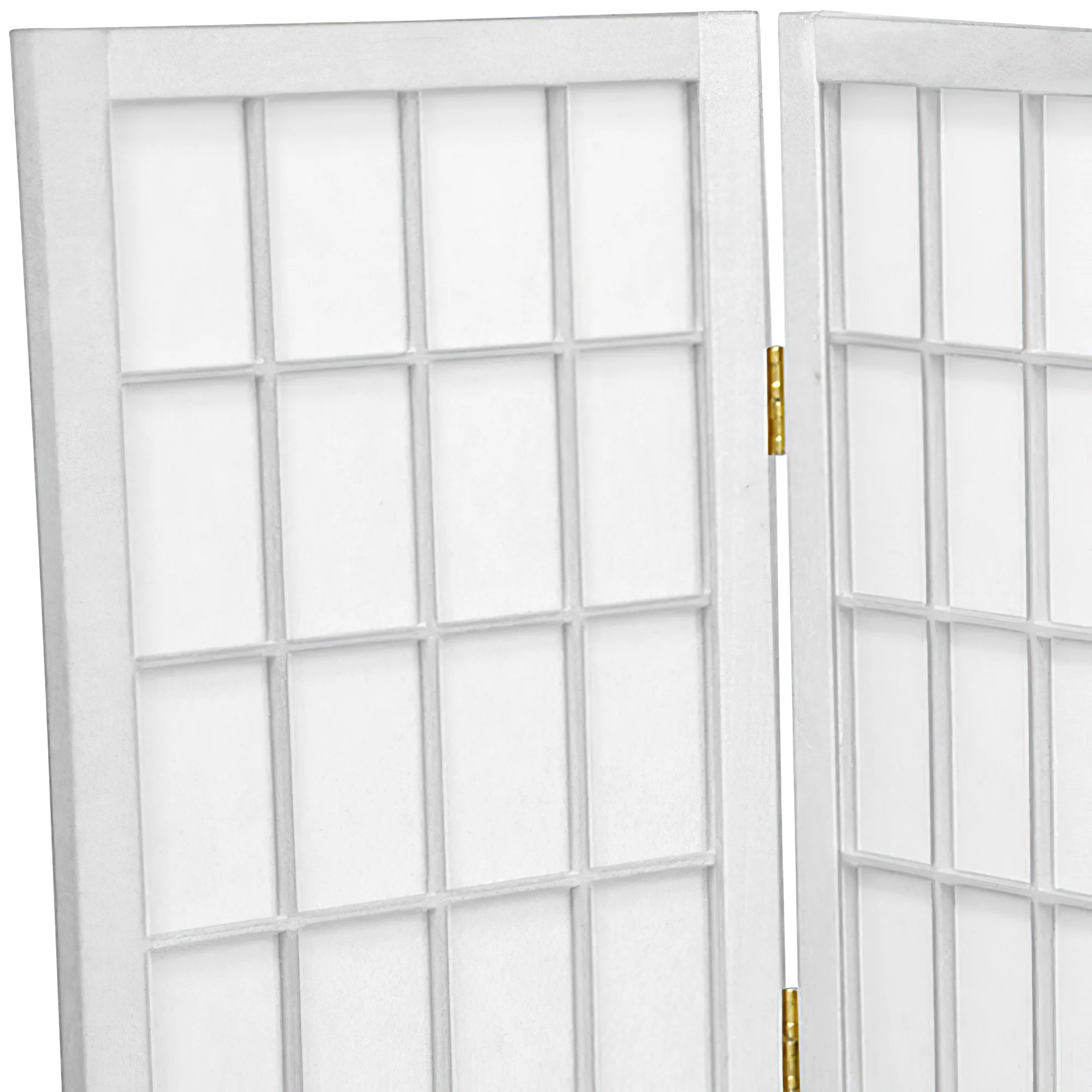Oriental Furniture 2 ft. Tall Desktop Window Pane Screen - White - 4 Panel