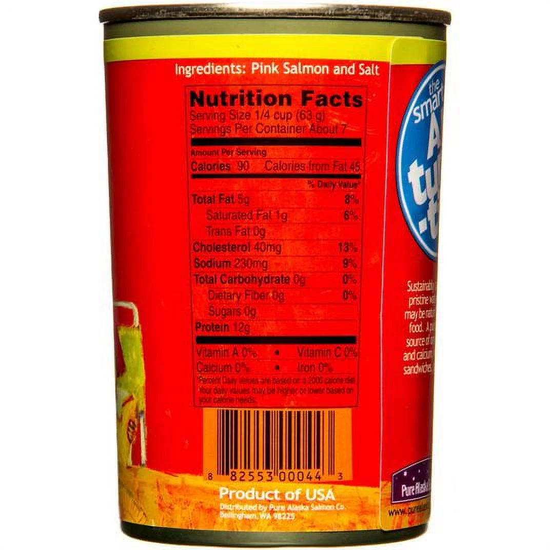 Pure Alaska Think Pink, Wild Pink Salmon, Big Can-14.75 oz