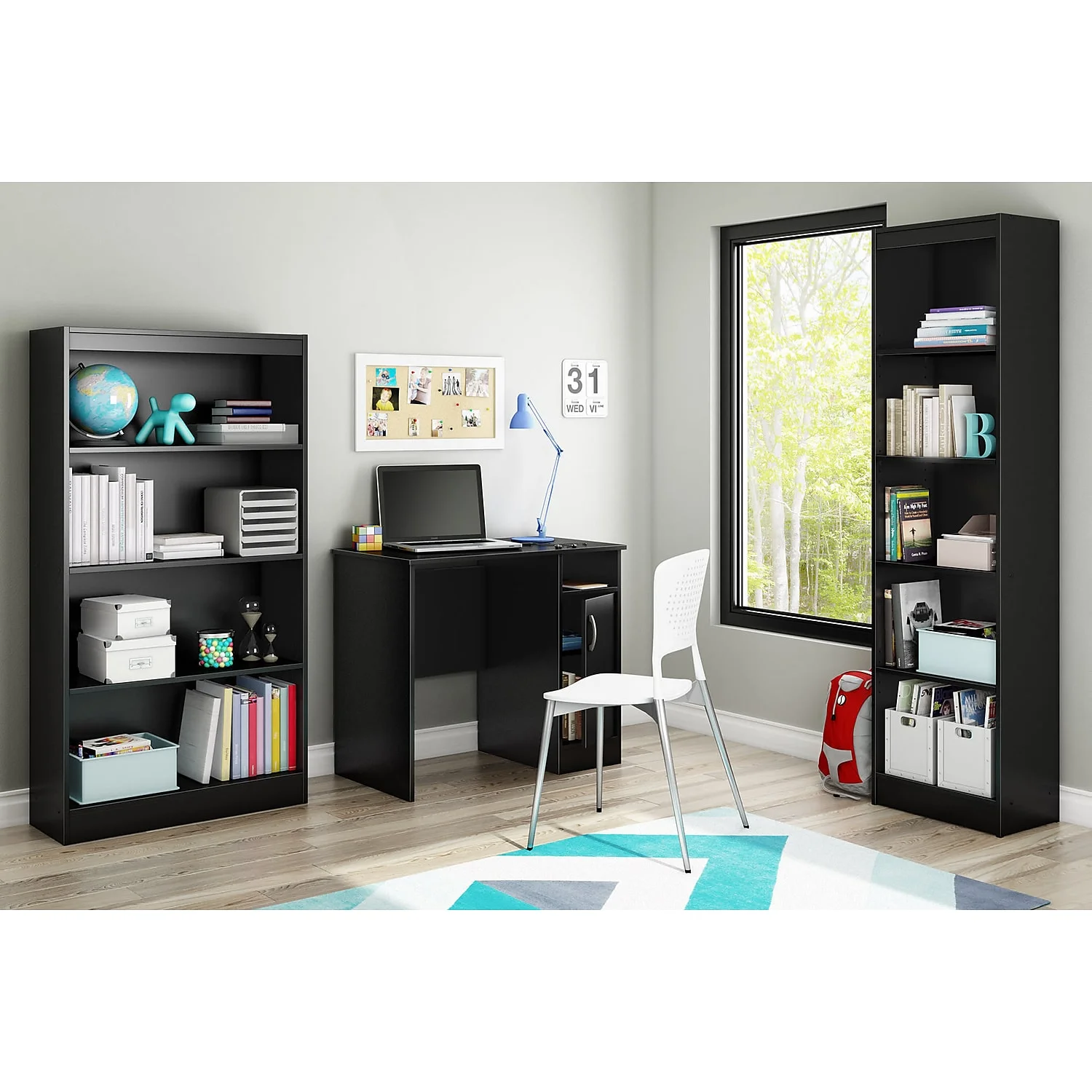 South Shore Axess, Contemporary Desk, Small Desk Black
