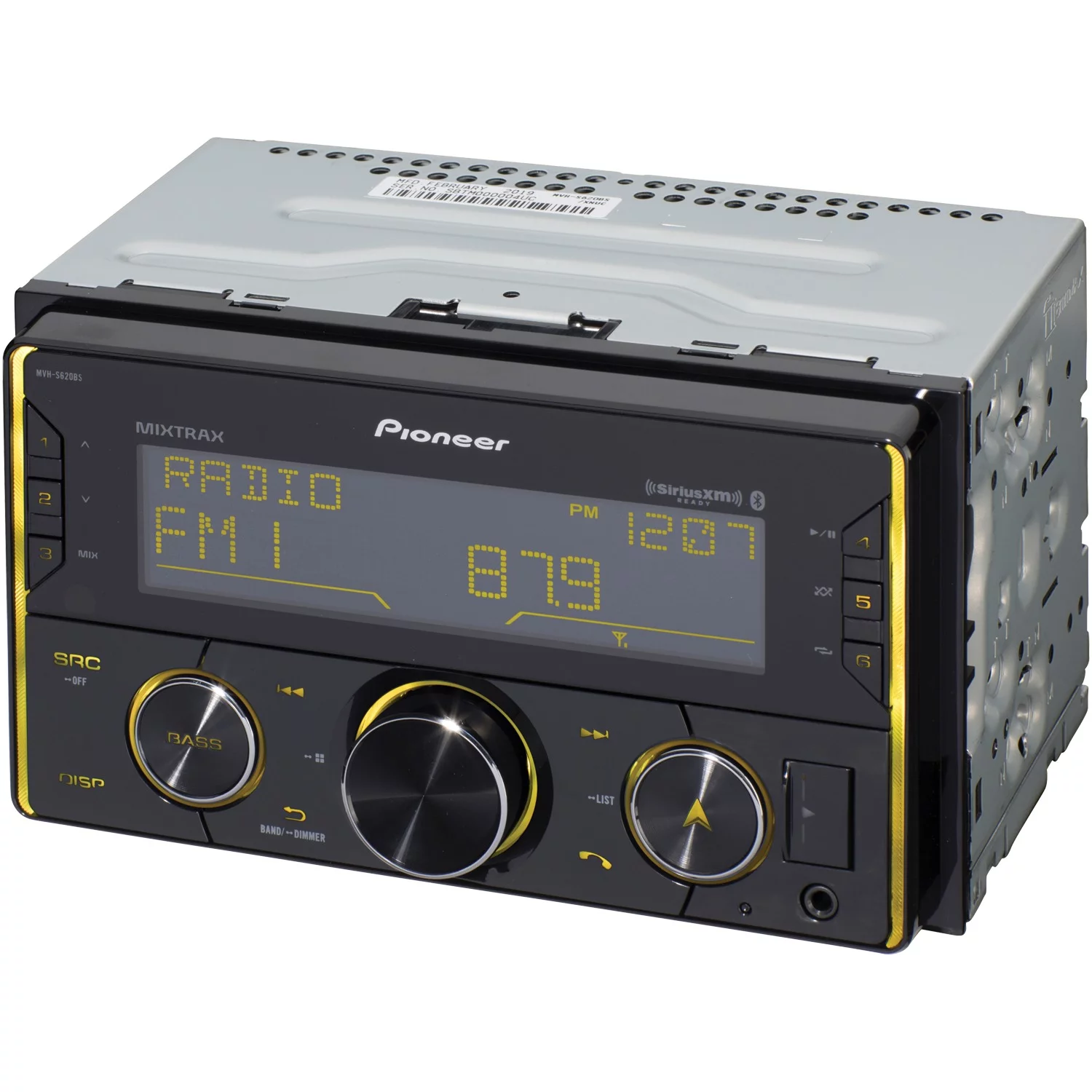 Pioneer MVH-S620BS Double-DIN In-Dash Digital Media Receiver with Bluetooth and SiriusXM Ready