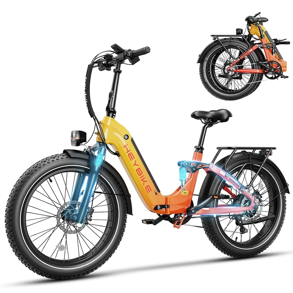 Heybike Horizon Electric Bike for Adults 750W Foldable Ebike with 48V 14.4AH Removable Battery,  24