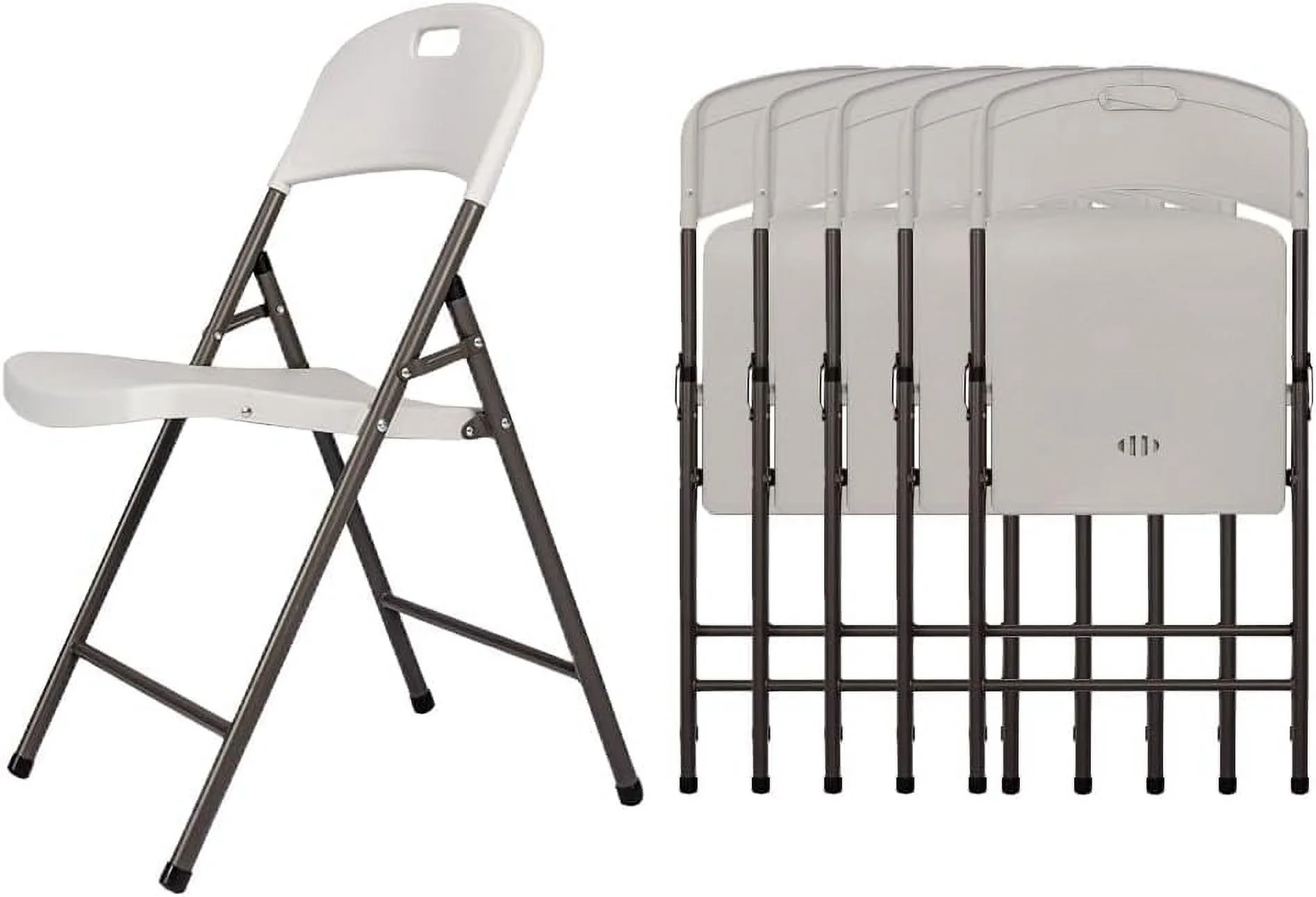 YINCHEN 6-Piece Set of Folding Plastic Chairs, Steel Folding Dining Chairs, Portable Activity Chairs for Outdoor and Indoor Office Wedding Activities
