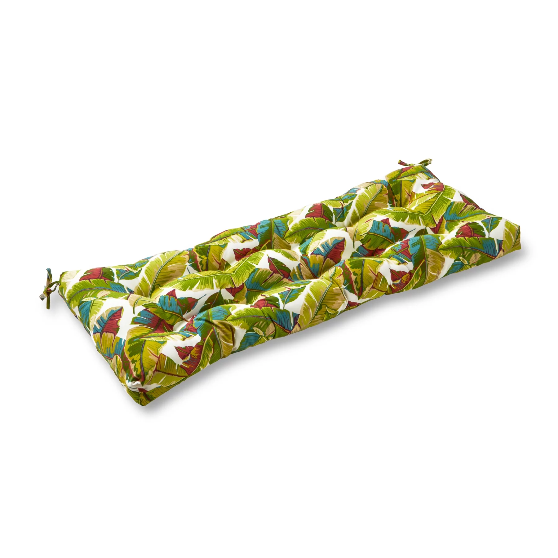 Greendale Home Fashions Palm Leaves Multi 44 x 17 in. Outdoor Bench Seat Cushion