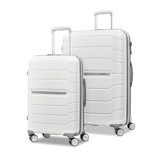 Samsonite Freeform Hardside Expandable with Double Spinner Wheels, Carry-On 21-Inch, White/Grey