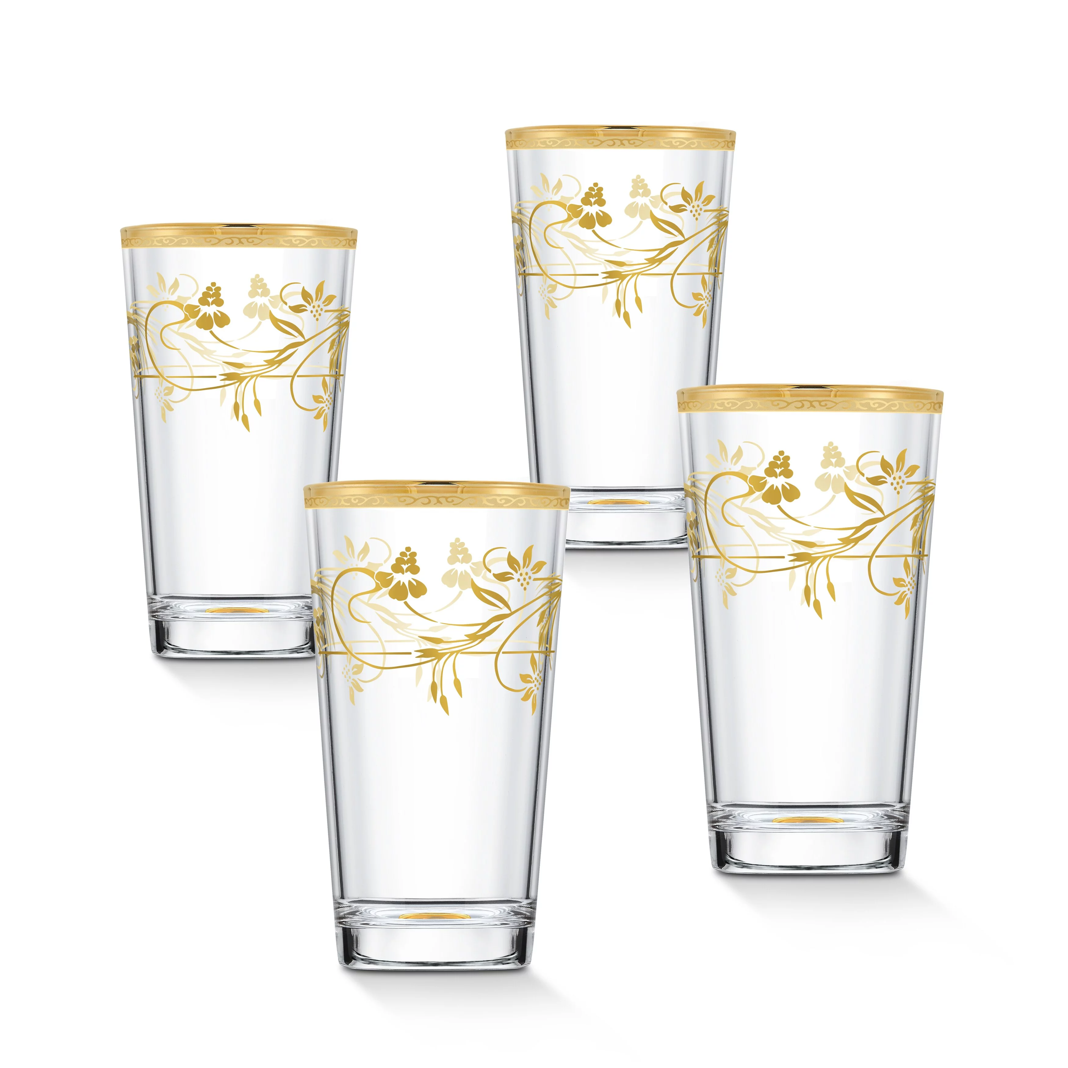 Lorenzo Import Company, LLC Lorren Home Trends Rosalia Flower High Ball, Set of 4