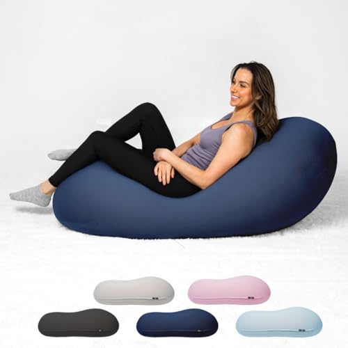 The Moon Pod Bean Bag Chair - Large, Modern Beanbag for Adults, Kids and Teens. Washable Stretch Cover Filled with Thousands of High Density Micro-Beads (Light Gray).