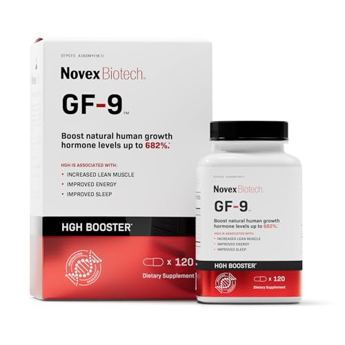 Novex Biotech GF-9 – HGH Boosting Supplement for Men – Workout Complex for Men – Support Energy, Endurance, Sleep, 84 Ct (21-Day Supply)
