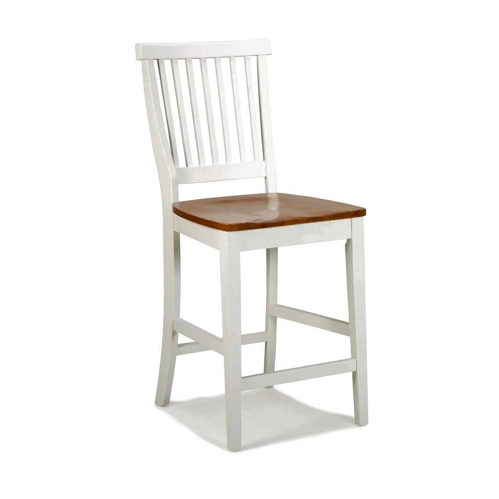 Homestyles Americana Traditional Wood Counter Stool in Antique White and Oak