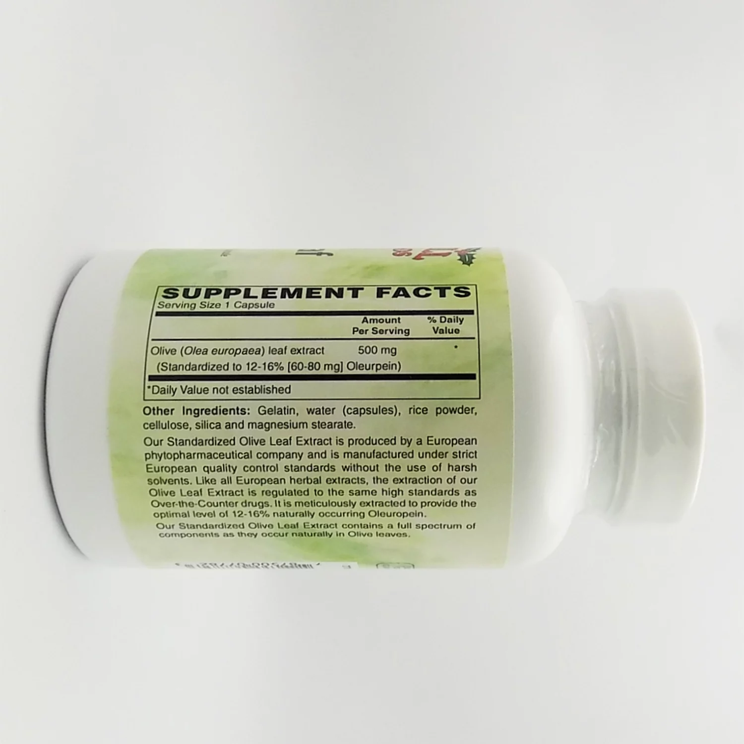 Holly Hill Health Foods, Standardized Olive Leaf, 500 MG, 120 Capsules