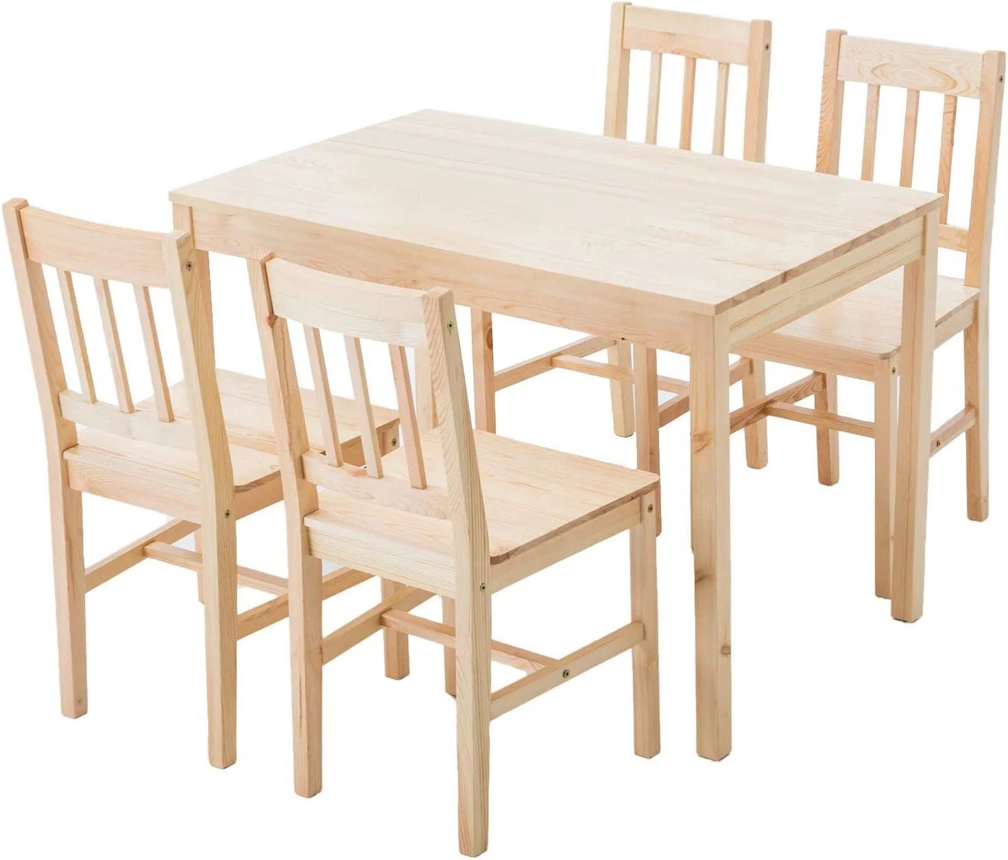 RUNFAYBIU Dining Table Set for 4  Pine Wood Kitchen Table and Chairs for Dining Room Table Set for Small Space Wood Kitchen Dinette Table with 4 Chairs