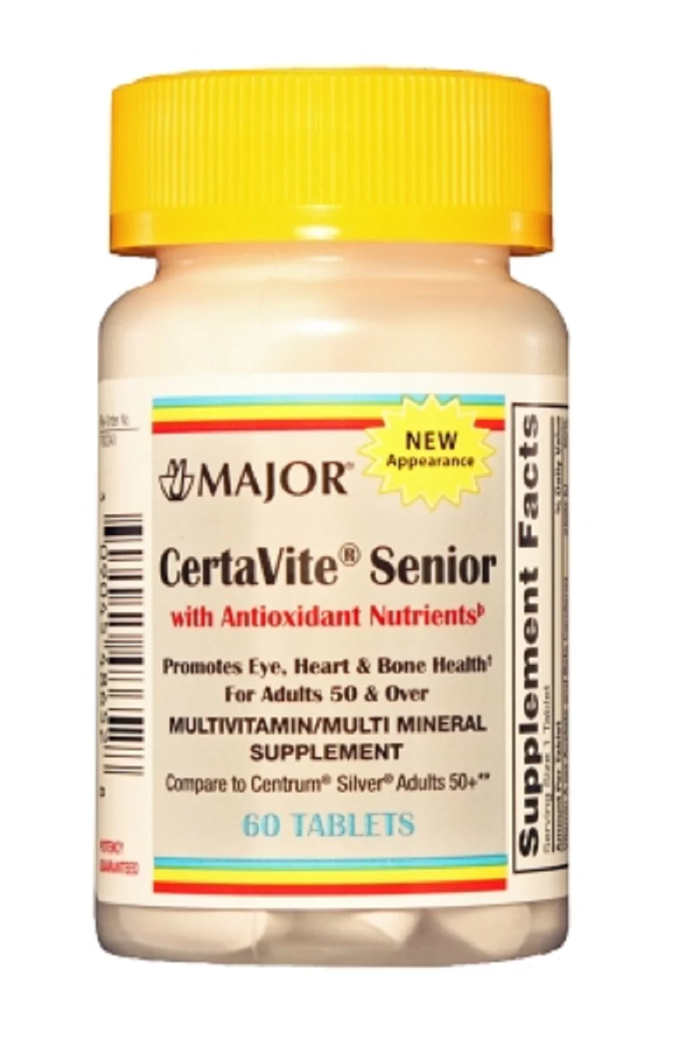 Major Certa-Vite Ascorbic Acid Senior Tablet, 60 mg, 60 Count