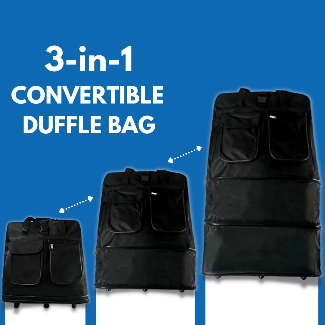 Homie Gear Expandable Duffle Bag | Rolling Duffle Bag With Wheels - 6 Wheels (30 Inch) | Heavy Duty Duffle Bag for Men & Women | Travel Duffel Bag - 360 degrees Spinner Suitcase Luggage | XL size