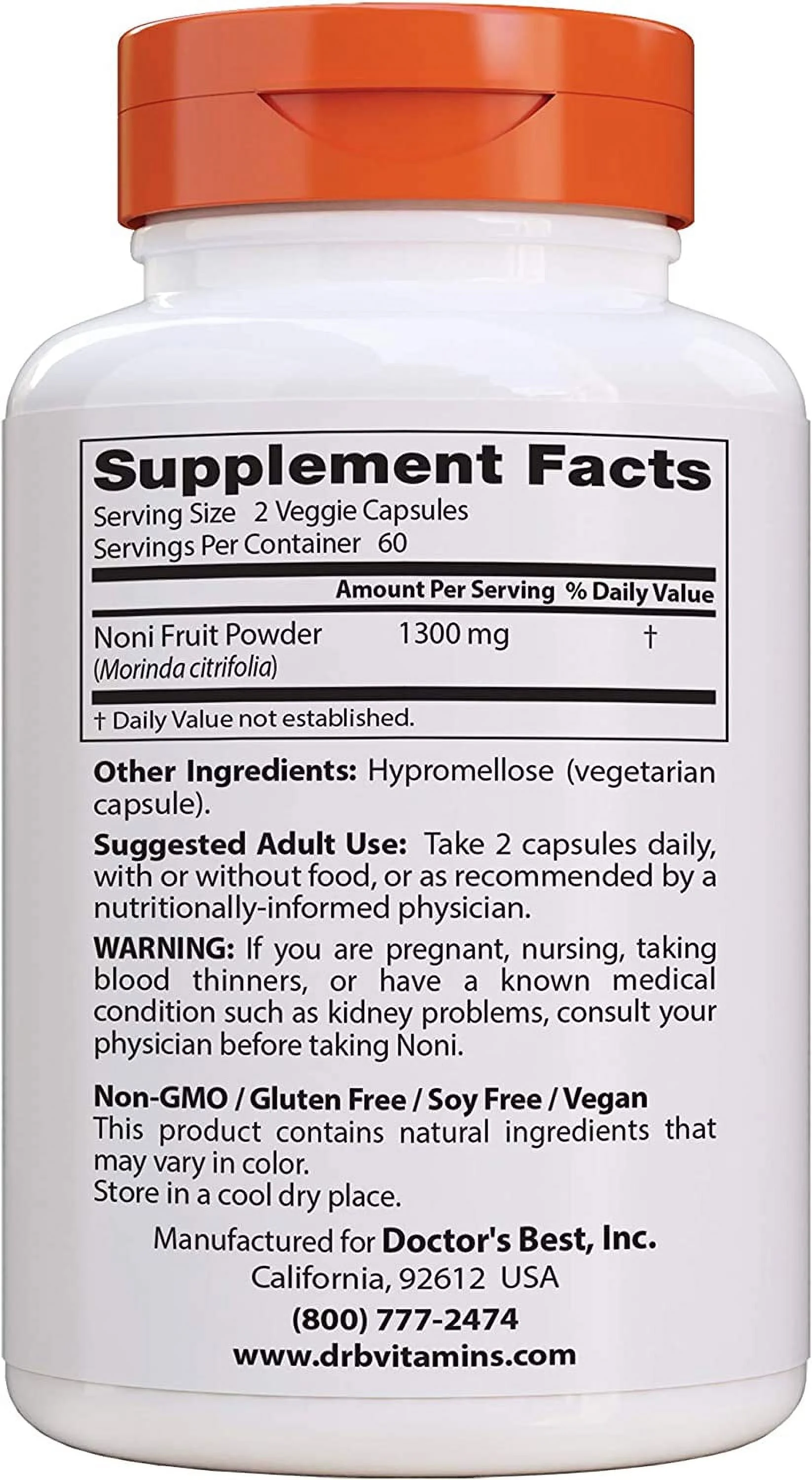 Doctor's Best Noni Fruit Powder - 650 mg - 120 Veggie Caps