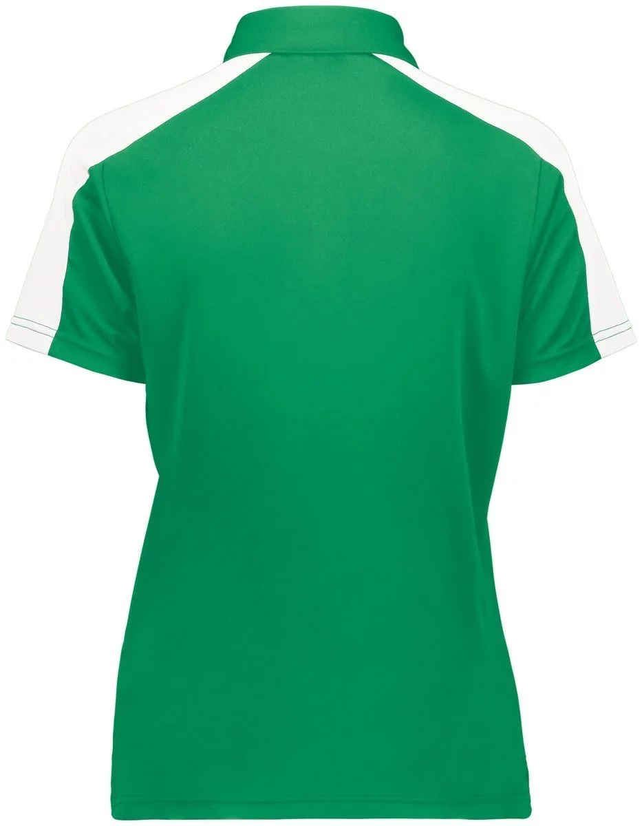 Augusta Sportswear B98134608 Womens Two-Tone Vital Polo T-Shirt, Kelly & White - 3XL