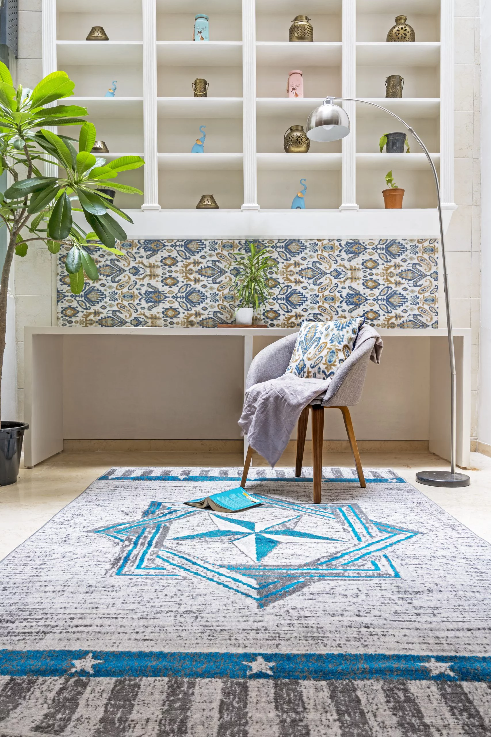 Furnish My Place Indoor Texas Star Rug with Jute Backing Runner - 2 ft. x 8 ft., Multicolor, Novelty Western Décor, Area Rug for Living Room, Bedroom, Hallway