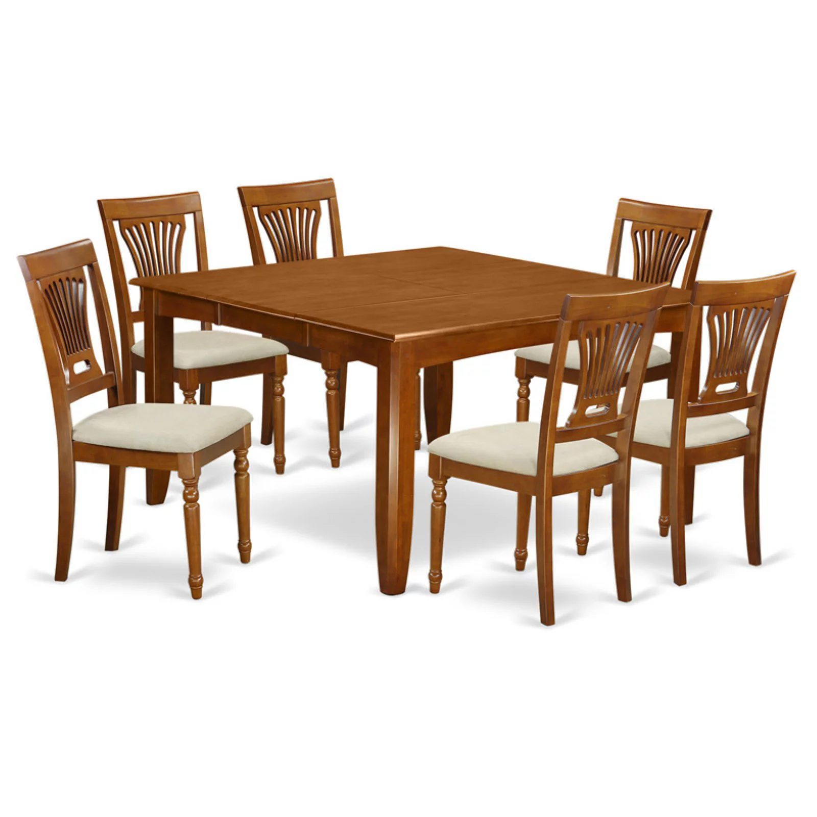 Dining Room Set-Dining Table And Wood Dining Chairs-Finish:Black & Cherry,Number of Items:7,Shape:Square,Style:Wood Seat