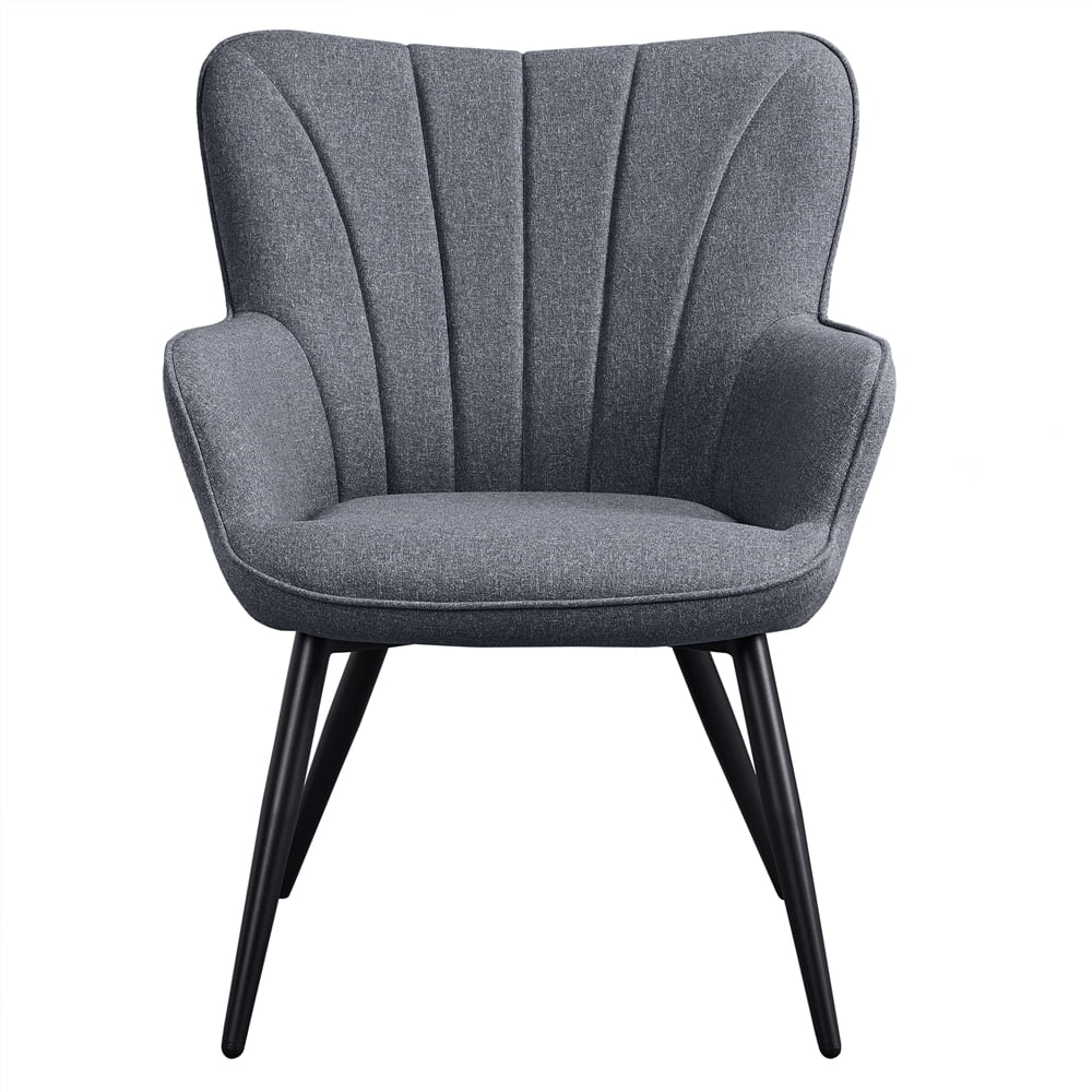 SmileMart Upholstered Fabric Wingback Armchair for Living Room, Gray